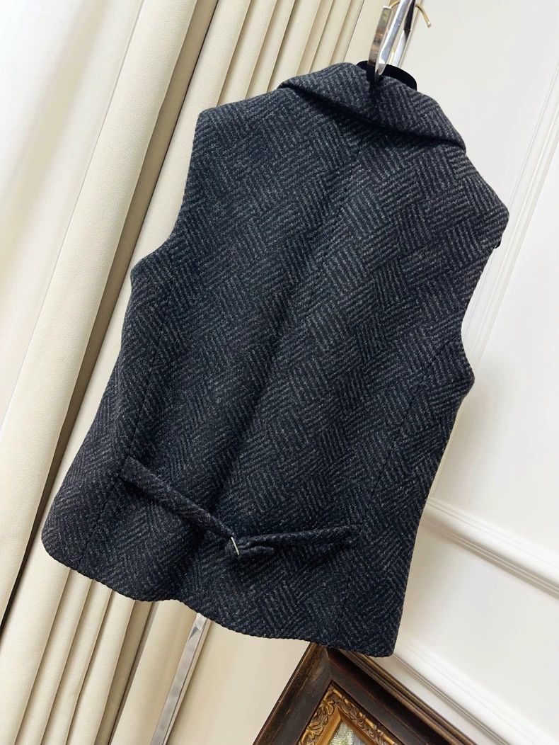 Chanel Chanel 24k dark gray human textured suit vest jacket Size XS / US 0-2 / IT 36-38 - 2 Thumbnail