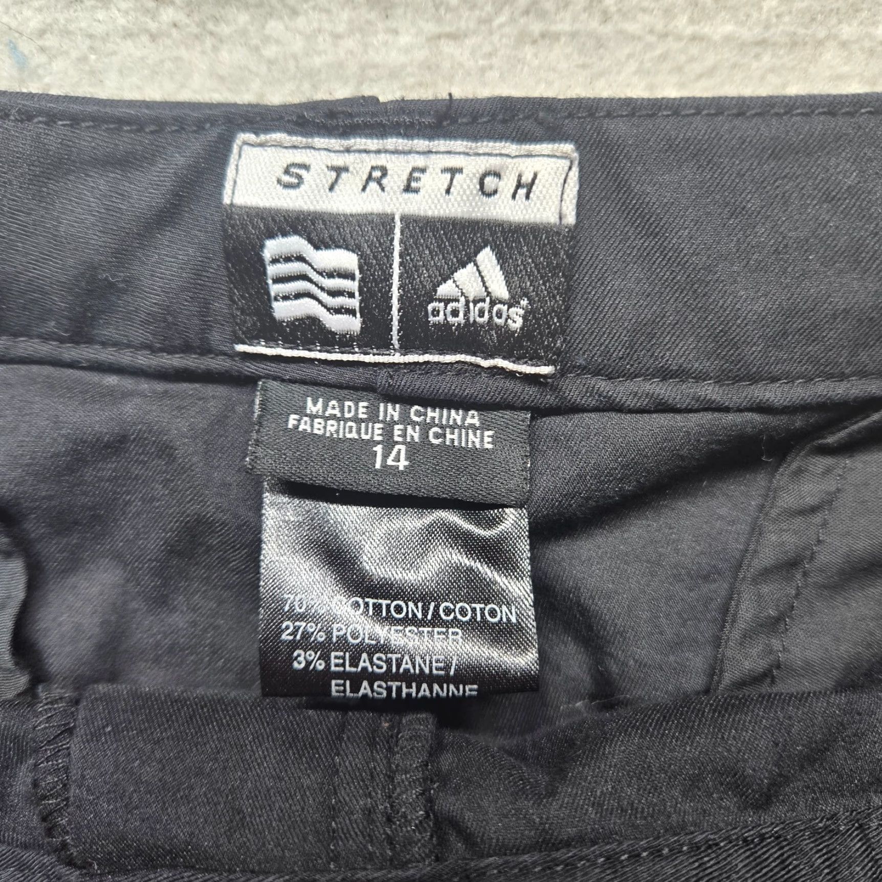 Adidas Adidas Shorts Women's 14 Black Chino Stretch Workout Running Solid Size 36" / US 14 / IT 50 - 2 Thumbnail