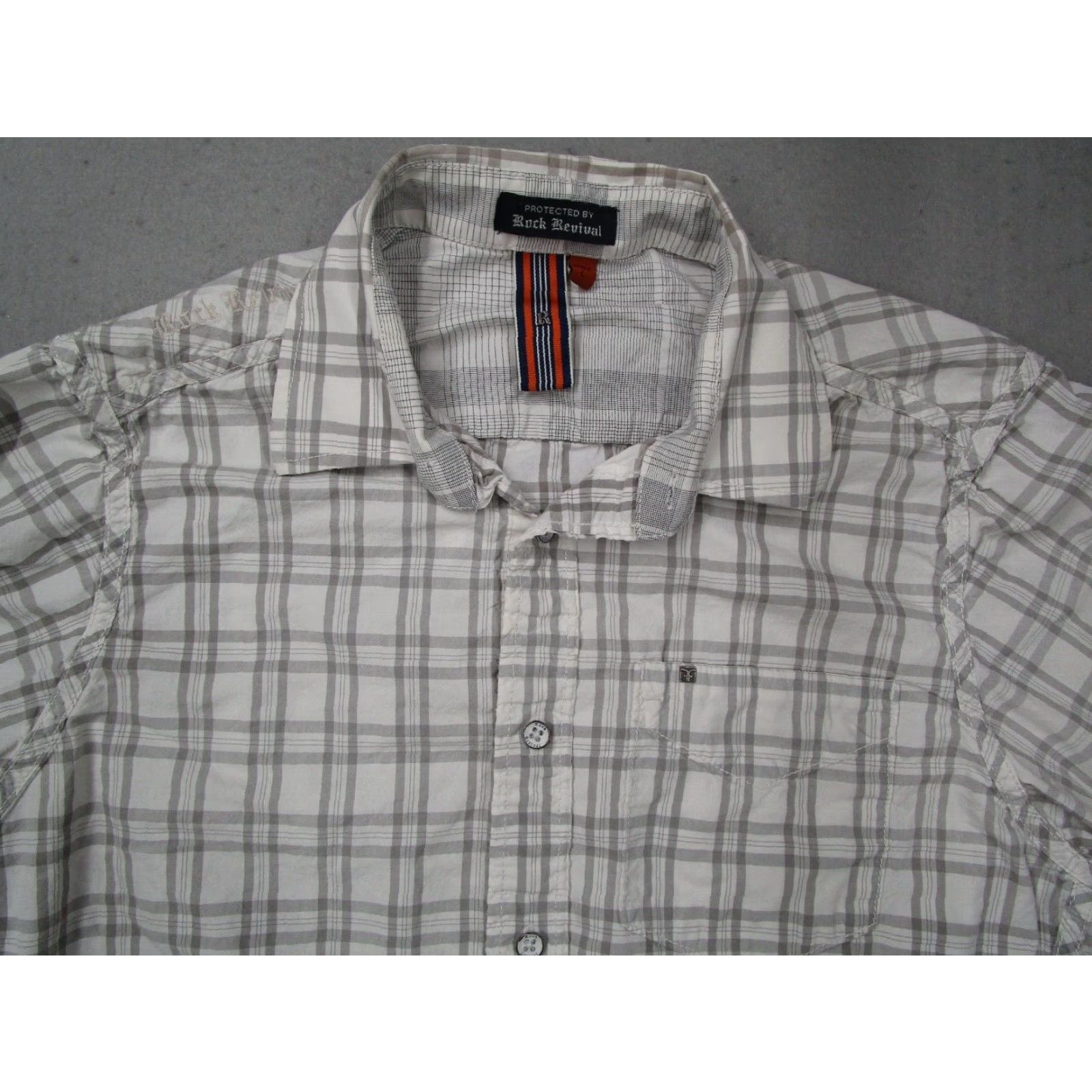 Vintage VINTAGE Rock Revival Shirt Mens Large Gray Check Casual Button-Up Designer Long Sleeve Size US L / EU 52-54 / 3 - 2 Thumbnail