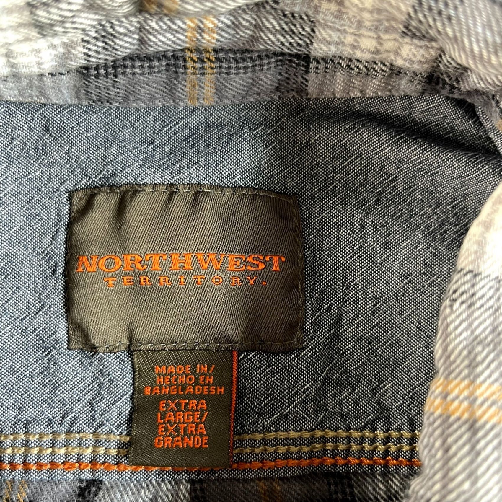Vintage Northwest Territory Shirt Mens XL Gray Plaid Flannel Button Up Outdoor Size US XL / EU 56 / 4 - 3 Thumbnail