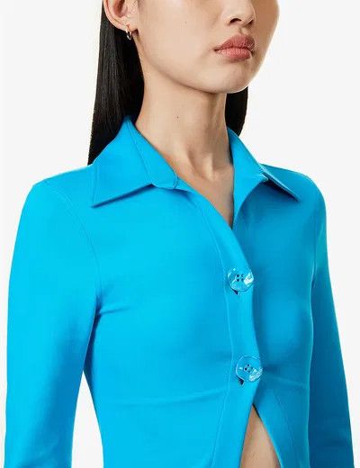 Off-White o1y1225 Solid Color Shirt in Azure Size S / US 4 / IT 40 - 2 Thumbnail