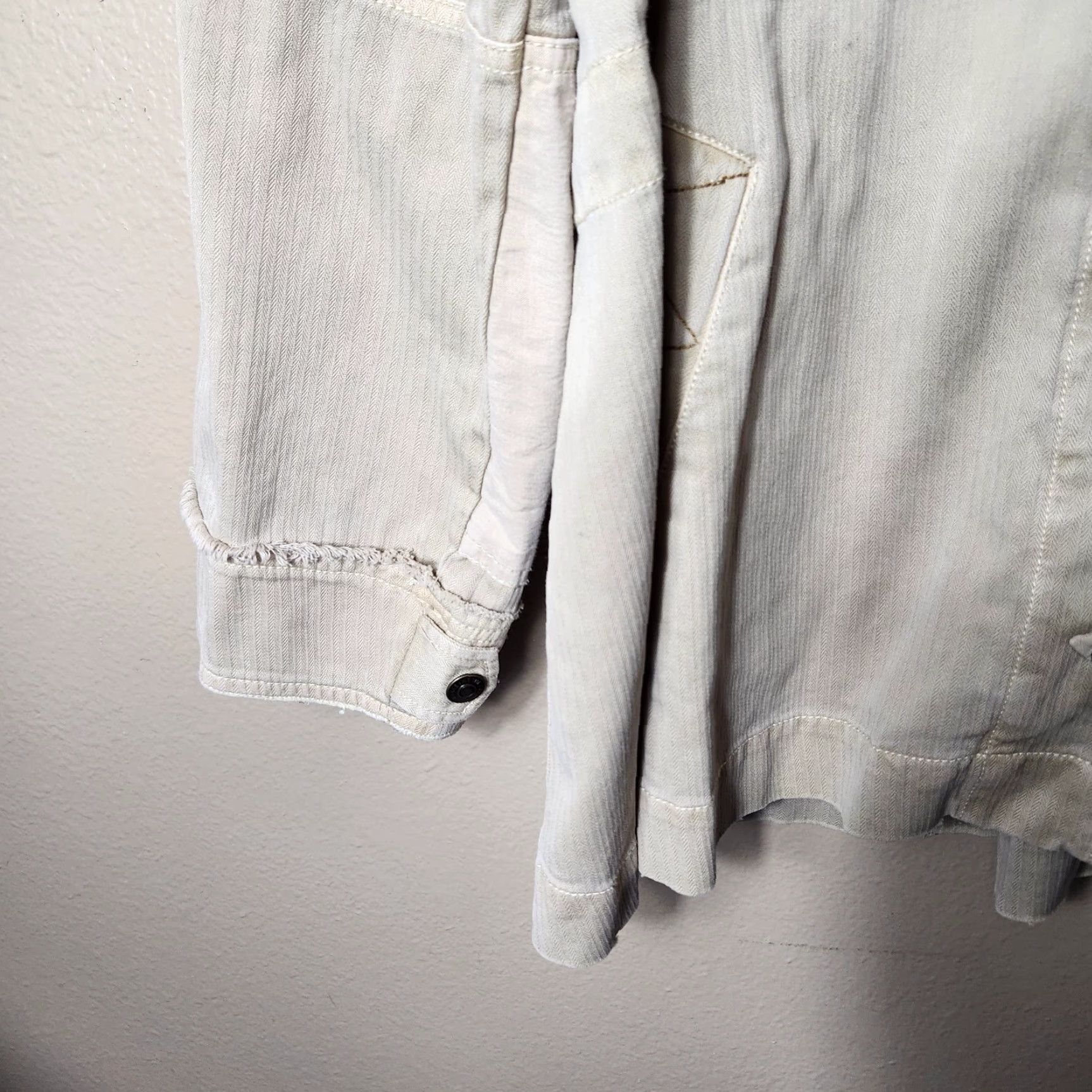 Free People We The Free Womens Tan Oversized Trapeze Military Utility Jacket S Hooded Pockets Snap Front Drawstring Hood Unlined Casual Vintage No NWOT Size S / US 4 / IT 40 - 5 Thumbnail