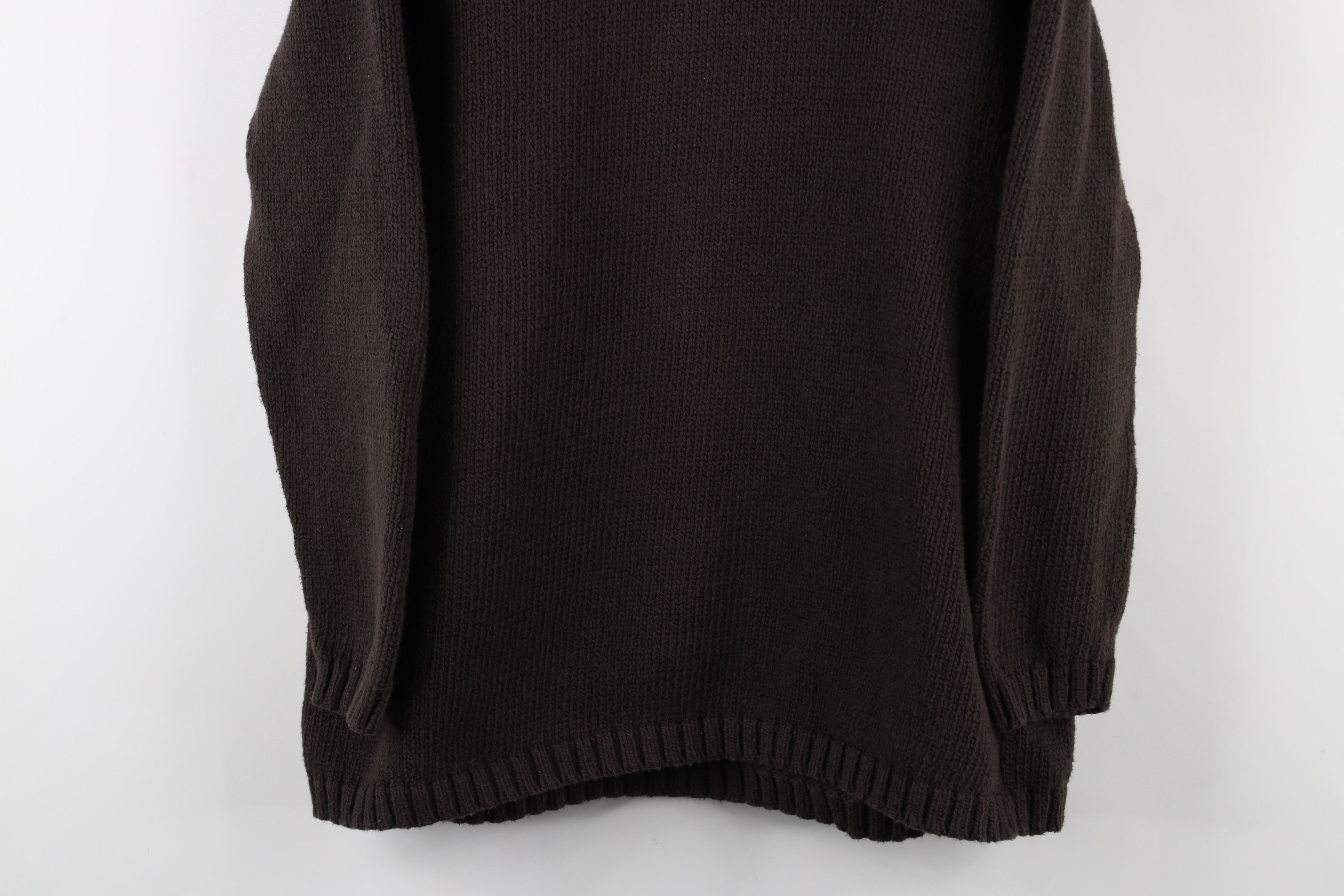Lands' End × Vintage Vintage Lands End Heavyweight Knit Turtleneck Sweater Brown Size XL / US 12-14 / IT 48-50 - 3 Thumbnail