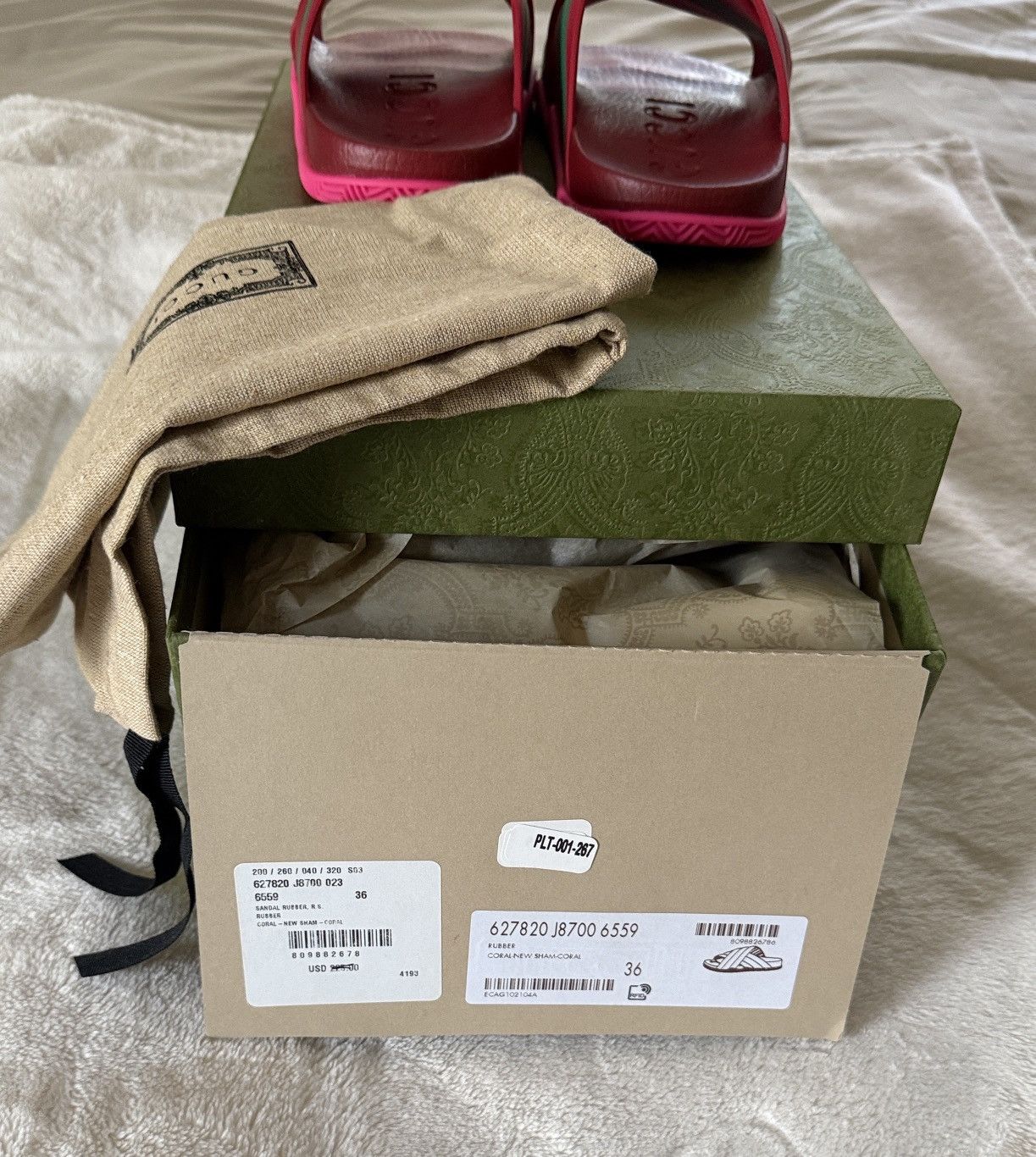 Gucci Gucci Women’s Red and Green Stripes Slides Size US 6 / IT 36 - 6 Thumbnail