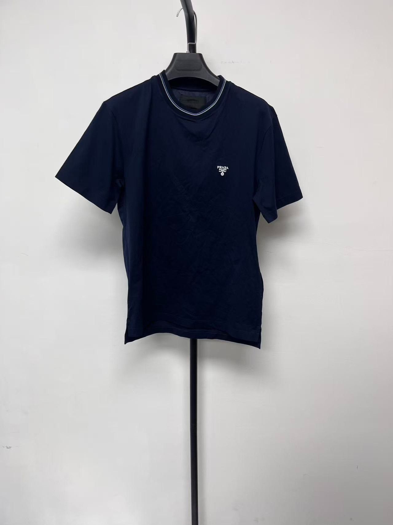 Prada Prada Men's Solid Cotton Embroidered Logo T-Shirt Size US S / EU 44-46 / 1 - 1 Thumbnail