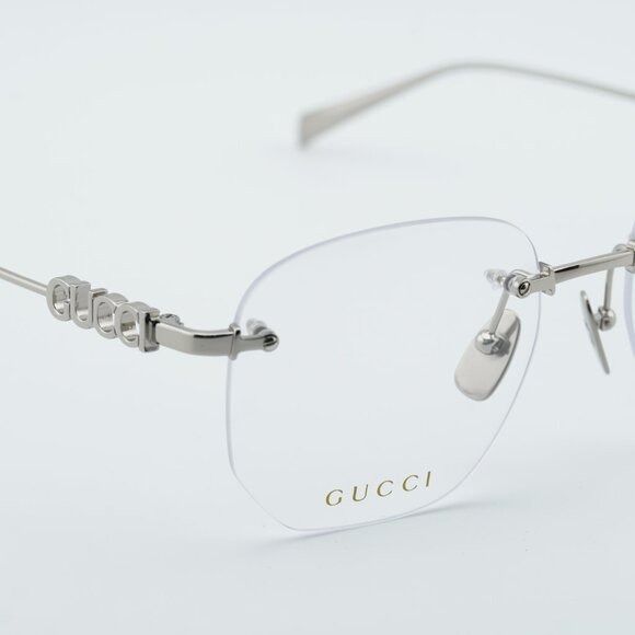 Gucci Gucci GG1806O 004 Eyeglasses Silver 54mm Square Frame Size ONE SIZE - 5 Thumbnail