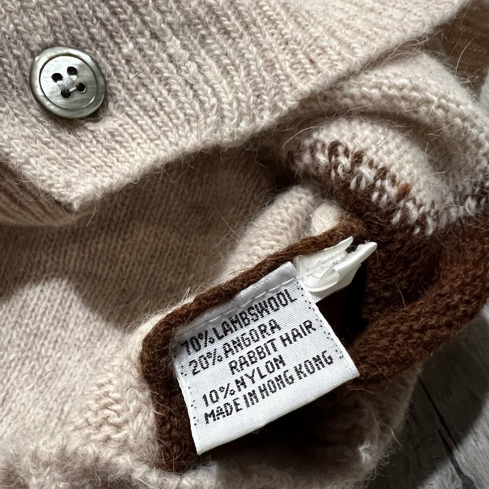 Vintage VTG Lambswool Angora Cardigan Sweater 70s/80s Men's Argyle Size US XL / EU 56 / 4 - 4 Thumbnail