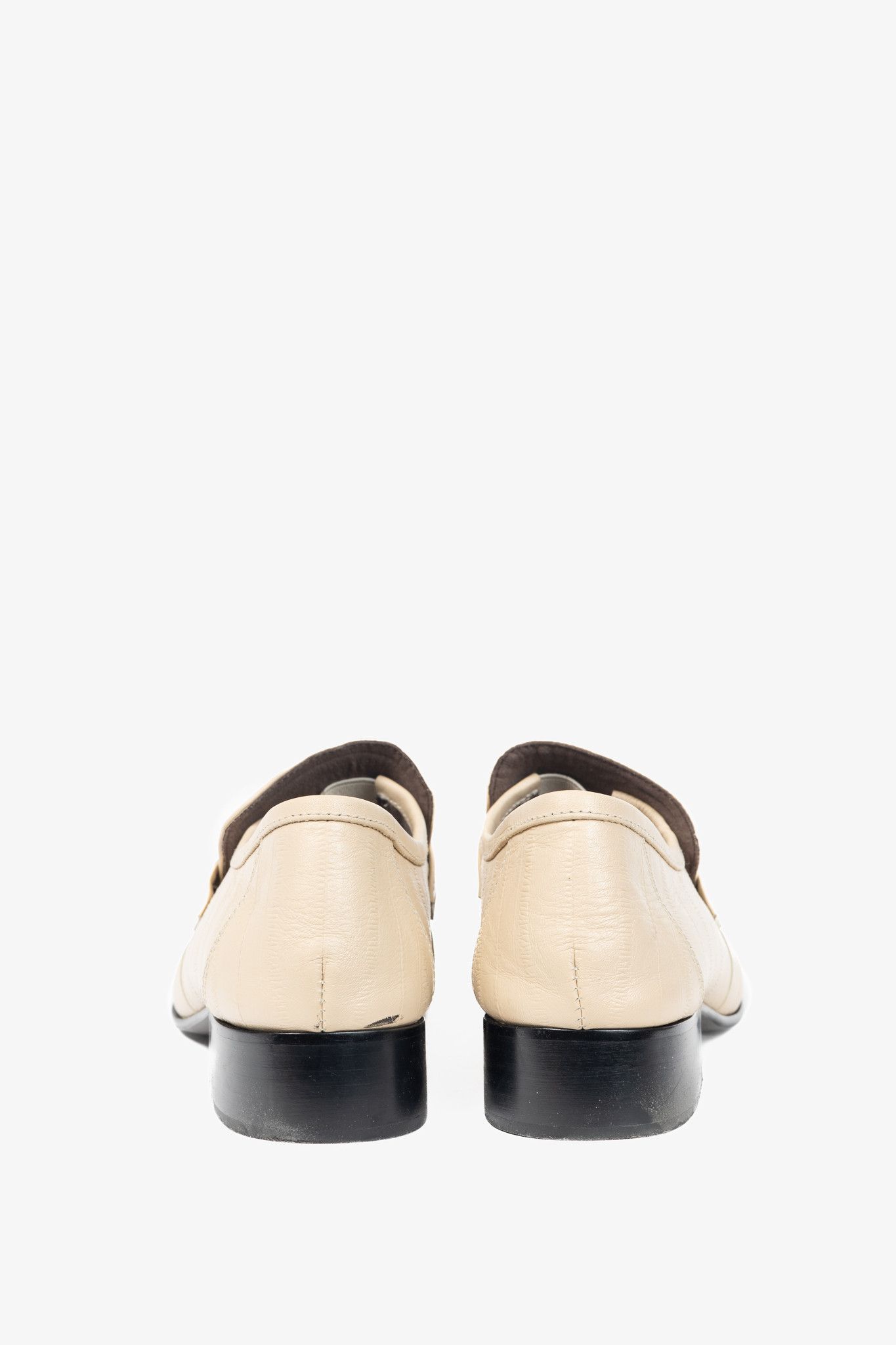 The Row The Row Soft Beige Leather Ruched-Detail Flat Loafers Size US 8.5 / IT 38.5 - 3 Thumbnail