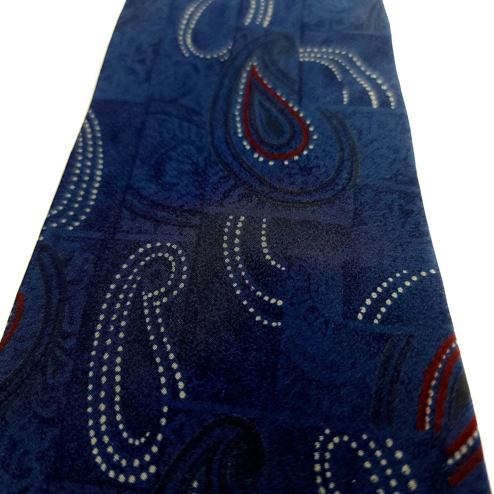 Lanvin Lanvin Paisley Print Blue Short Silk Tie Size ONE SIZE - 2 Thumbnail