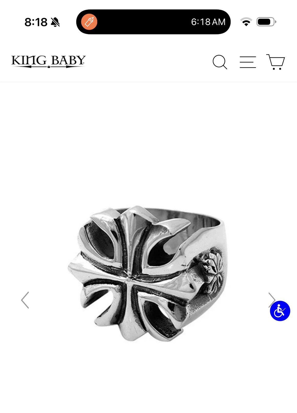 King Baby Studio Vintage King Baby Gothic Cross Ring Size ONE SIZE - 1 Thumbnail