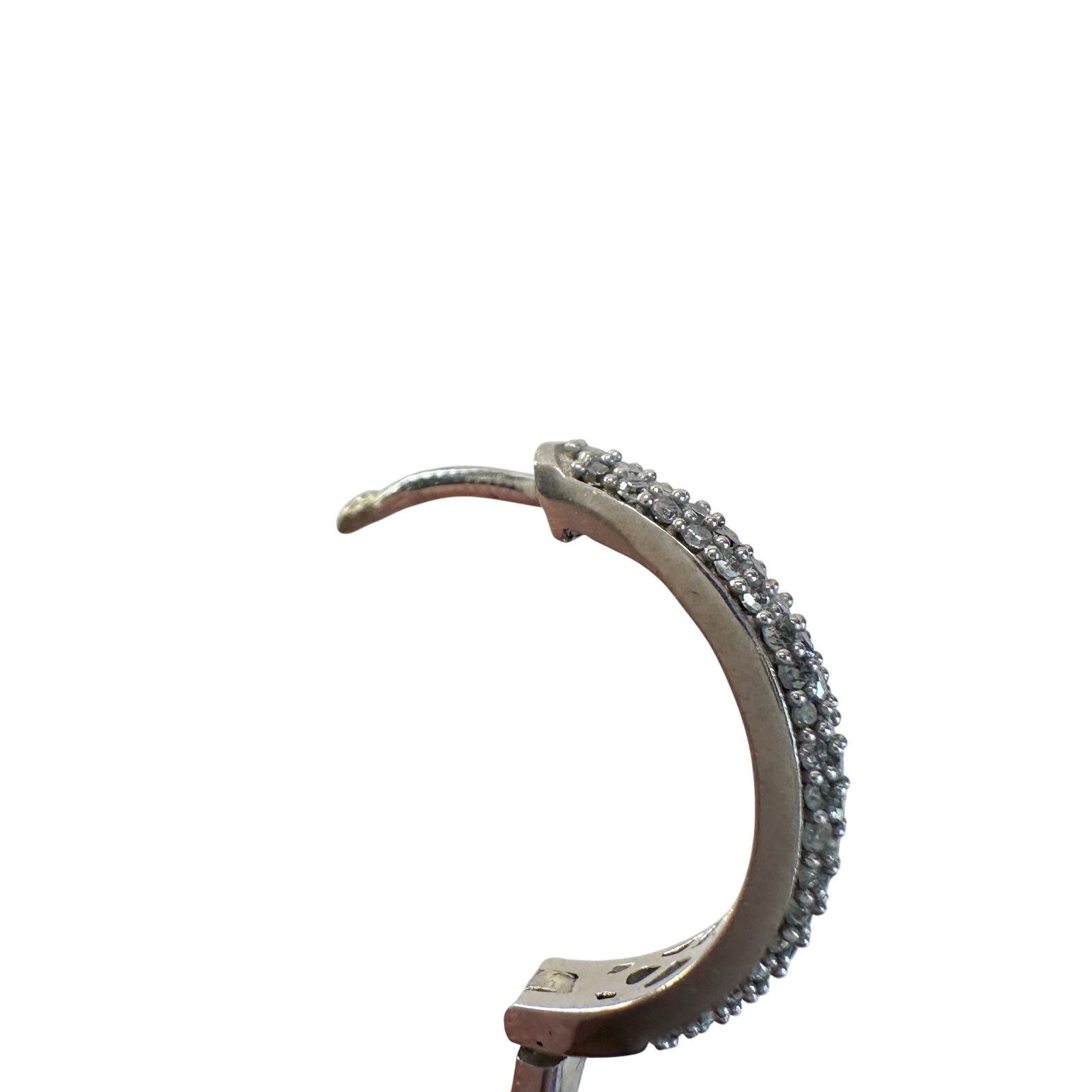 Other 1/2 Carat Natural Diamond Hoop Earrings in Sterling Silver Size ONE SIZE - 9 Thumbnail