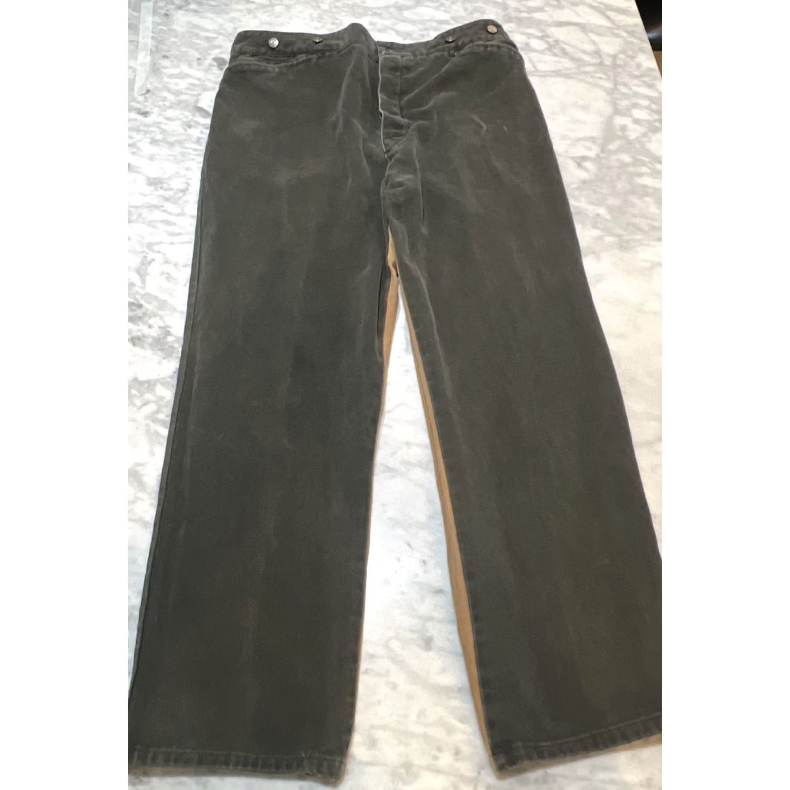Vintage VINTAGE Wahmaker Jeans 40 Green Frontier Men 40x Tan Button Fly Buckle Back Size US 40 / EU 56 - 6 Thumbnail