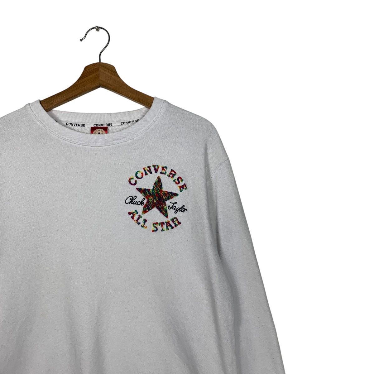 Converse CONVERSE All Star Logo White Crewneck Sweatshirt #1553-C70 Size US L / EU 52-54 / 3 - 5 Thumbnail