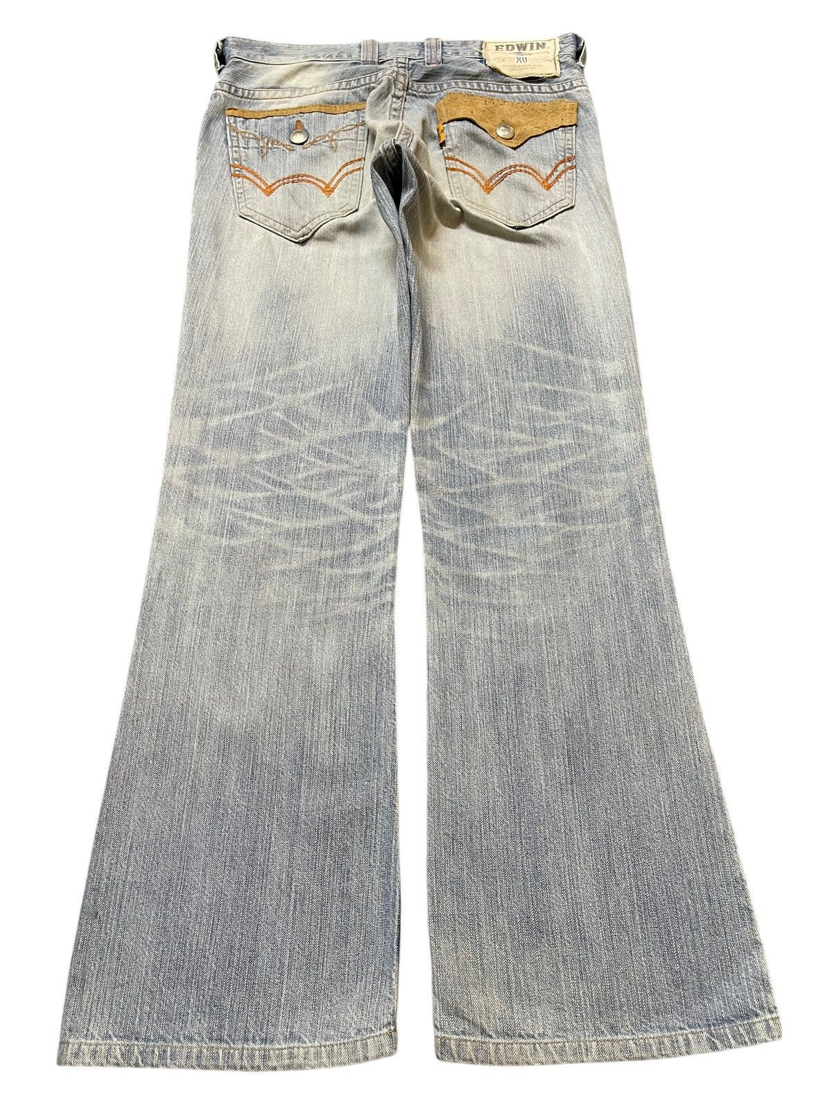 Edwin Edwin XV Exclusive Vintage Light Wash Distress Wide Leg Jean Size US 32 / EU 48 - 2 Thumbnail