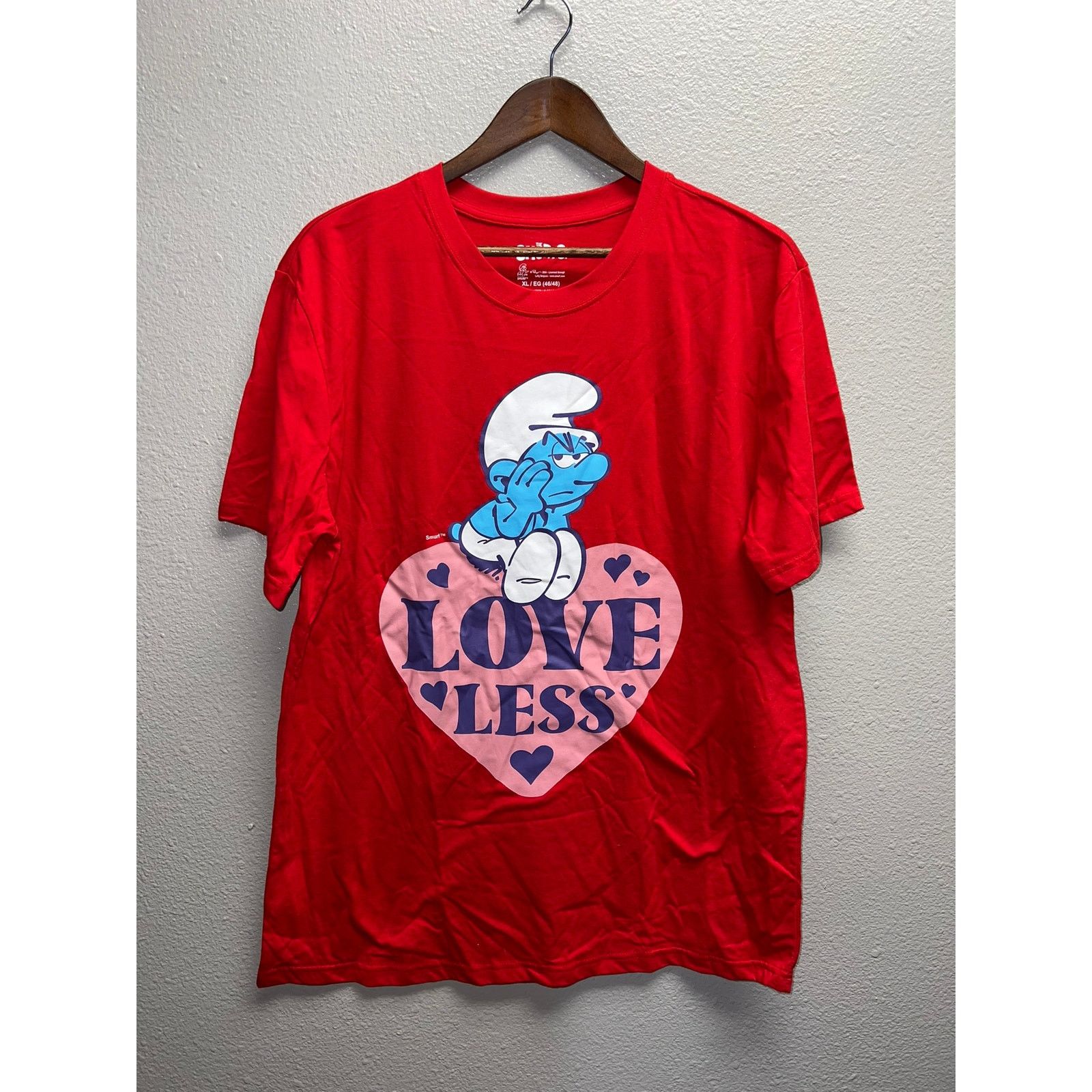 Vintage The Smurfs Shirt Loveless Love Less Red Graphic Tee XL Size US XL / EU 56 / 4 - 1 Thumbnail