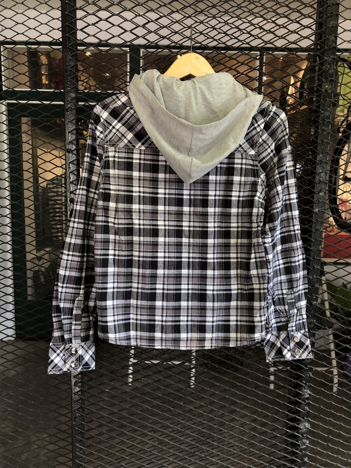 Beauty Beast × If Six Was Nine × Japanese Brand JAPANESE AGATE LABEL PLAID BUTTON SHIRT WITH HOODIE LGBSTYLE Size US L / EU 52-54 / 3 - 7 Thumbnail