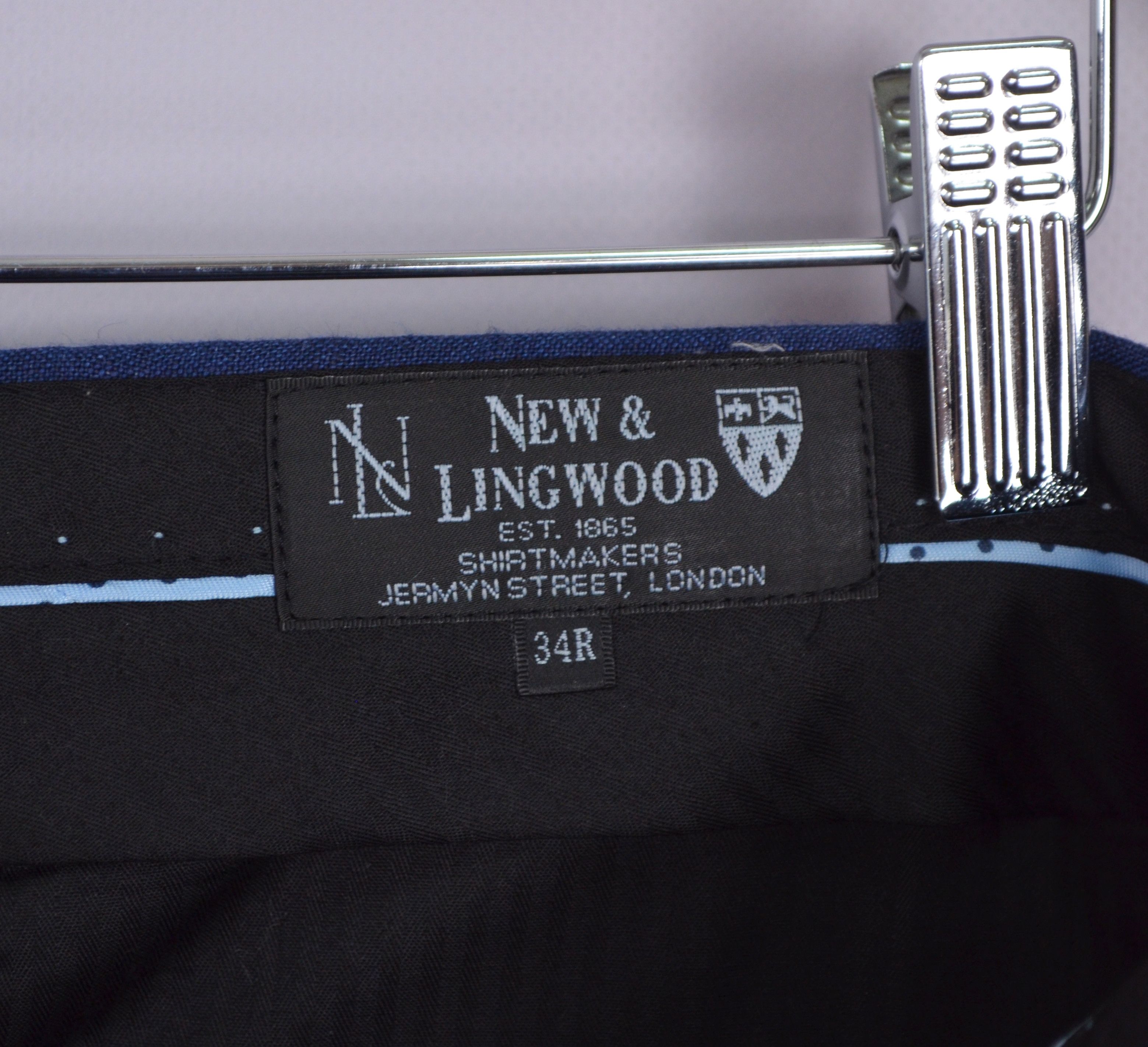 Designer × New & Lingwood New & Lingwood Navy Pleated Linen Pants Trousers W34 L32 Size US 34 / EU 50 - 6 Thumbnail