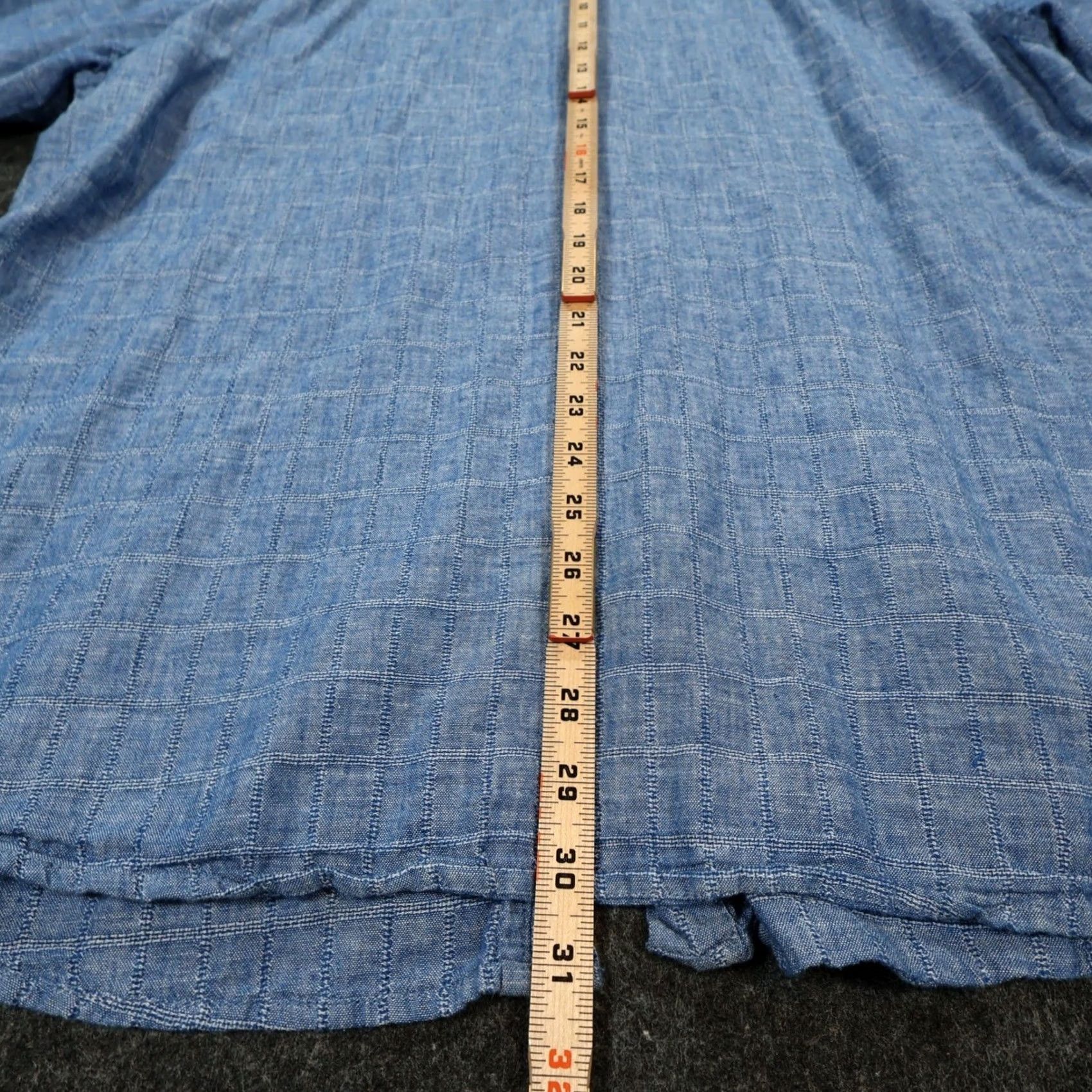 Weatherproof Weatherproof Vintage Button-Down Shirt Mens XL Blue Excellent Short Sleeve Linen Blend Grid Shirt Size US XL / EU 56 / 4 - 6 Thumbnail