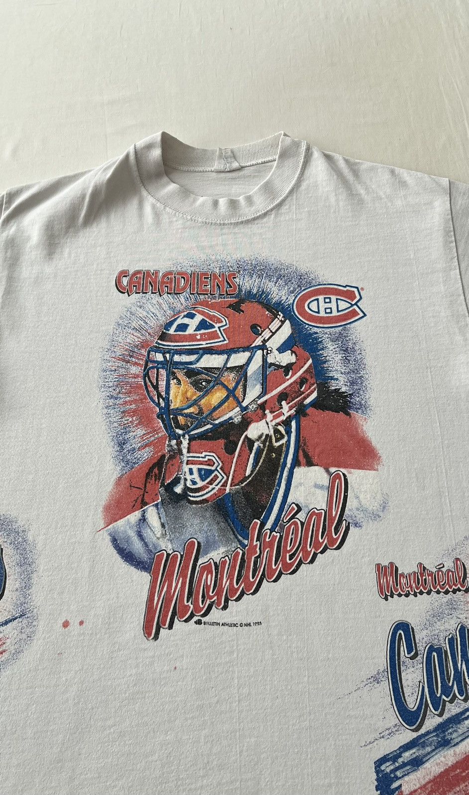 NHL Vintage 1993 Montreal Canadiens NHL Hockey Bulletin T-shirt Size US S / EU 44-46 / 1 - 4 Thumbnail