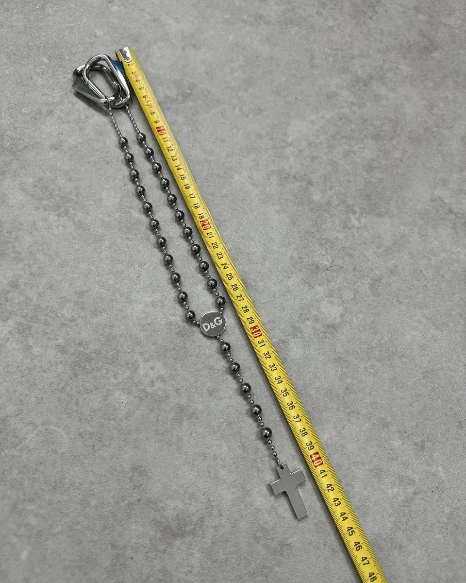 Dolce & Gabbana 2000s Dolce & Gabbana Grey Metal Beaded Cross Rosary Chain Size ONE SIZE - 8 Thumbnail