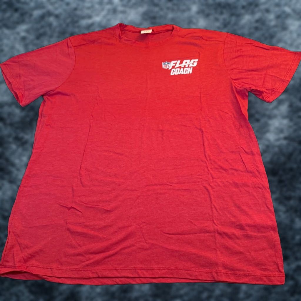 Augusta Sportswear Augusta Sportswear NFL Flag Football Coach Red T Shirt Adult Large Regular Crew Neck Short Sleeve Graphic Print Mens Shirt Red USA Football Size US L / EU 52-54 / 3 - 1 Thumbnail