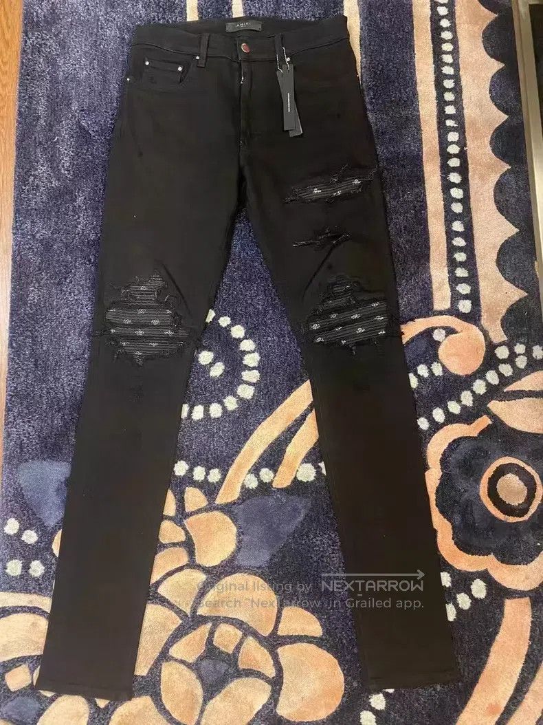 Amiri Amiri Classic seasonal cashew flower patchwork denim jeans Size US 32 / EU 48 - 1 Thumbnail