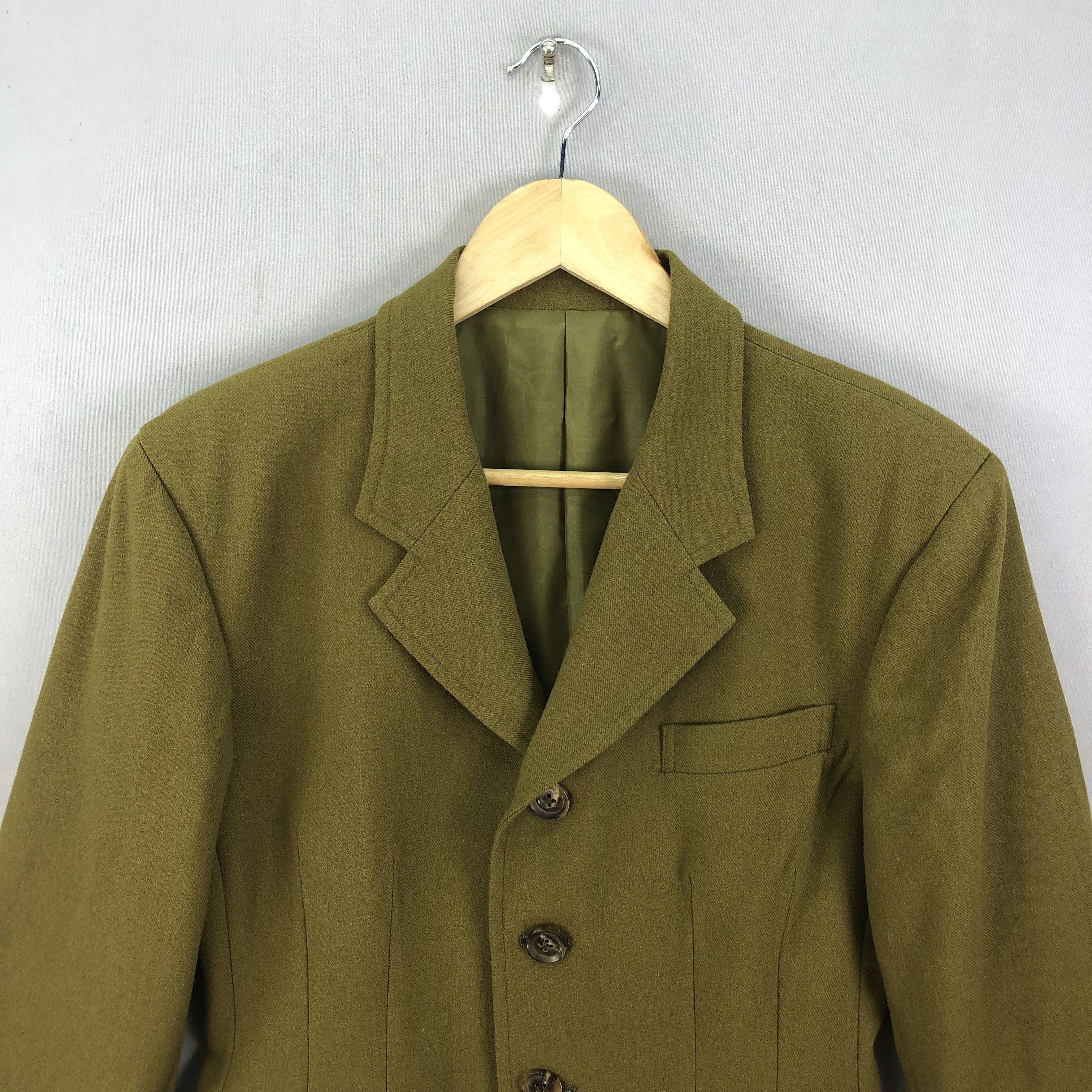 Yohji Yamamoto 1992 A/W Y’s Vintage Wool Blend Green Blazer Jacket Size S / US 4 / IT 40 - 4 Thumbnail