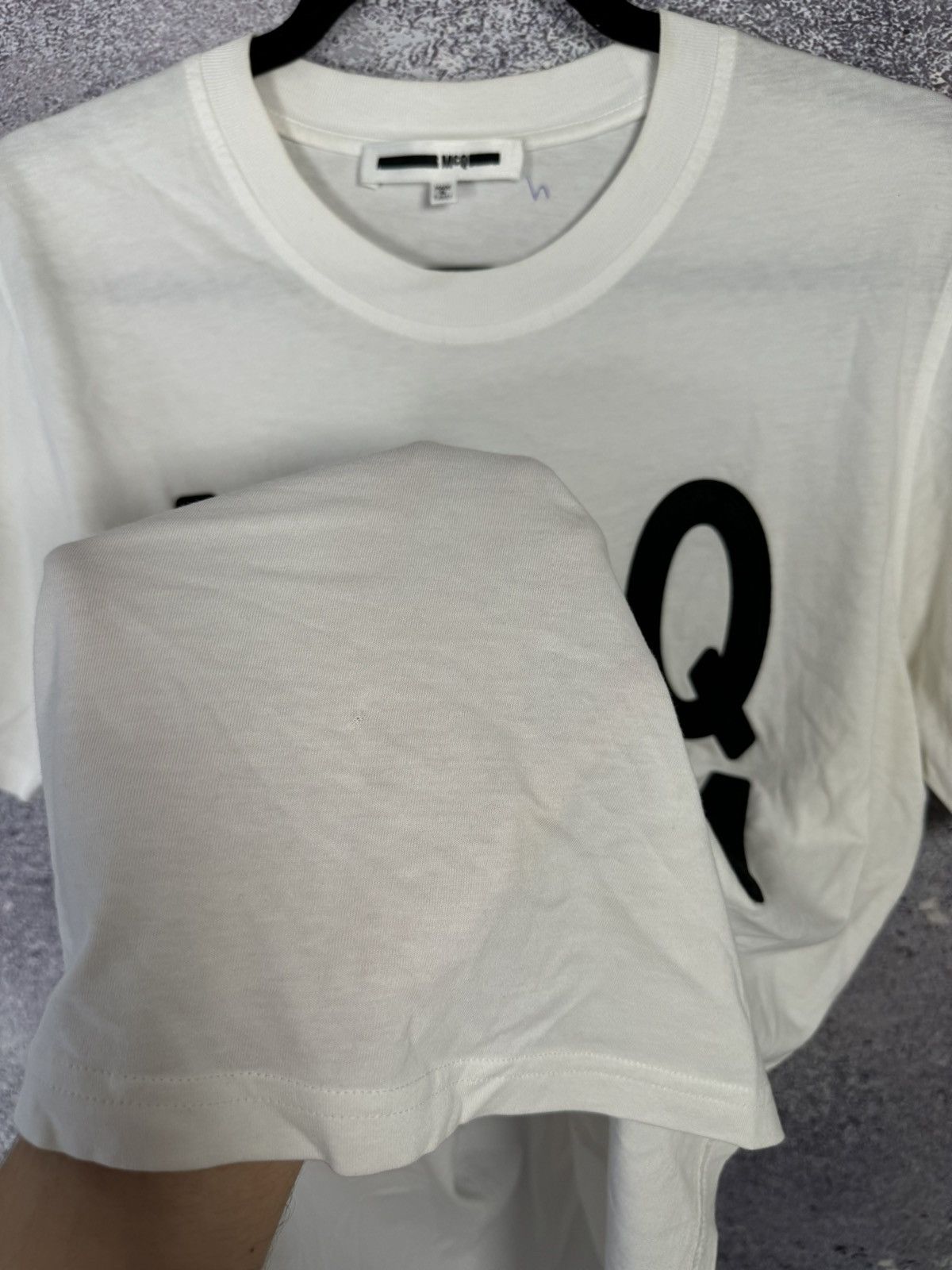 Alexander McQueen × MCQ McQ Alexander McQueen Big Mirror Logo White T-Shirt Large Size US L / EU 52-54 / 3 - 16 Thumbnail