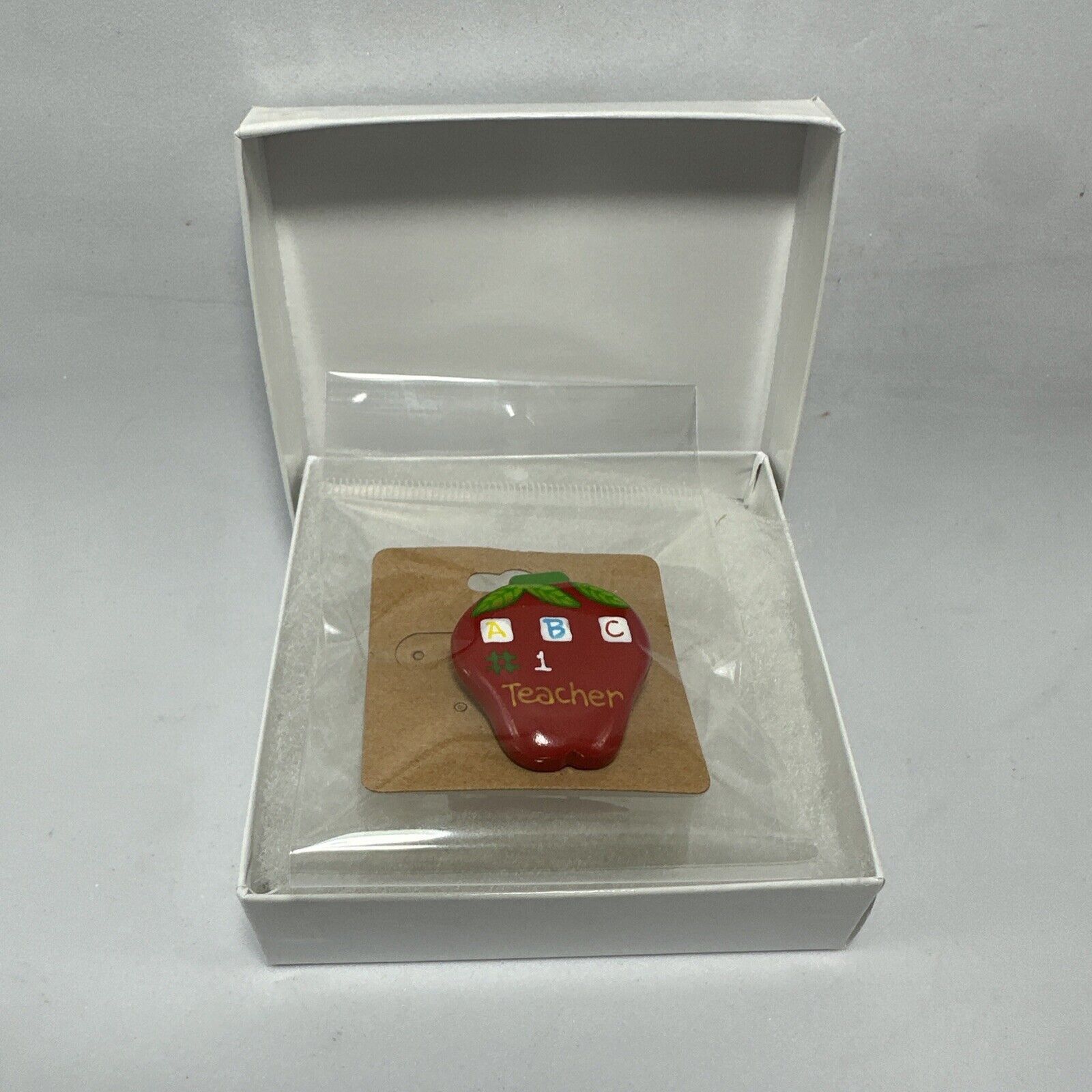 Other ABC #1 Apple Teacher Brooch Pin Painted Appreciation Gift Size ONE SIZE - 3 Thumbnail