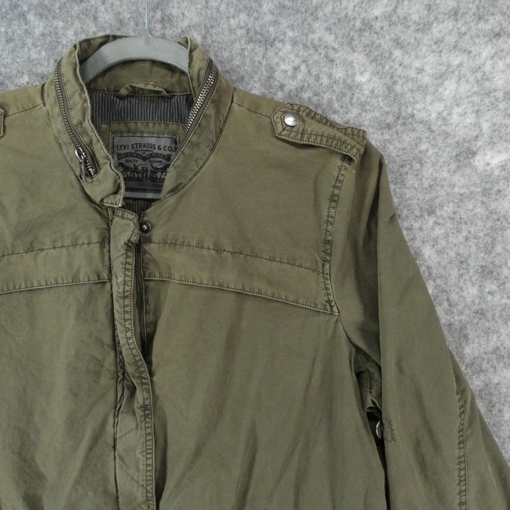 Levi's Levi's Jacket Womens Large Green Snap Over Full Zip Chore Coat Casual Size L / US 10 / IT 46 - 6 Thumbnail