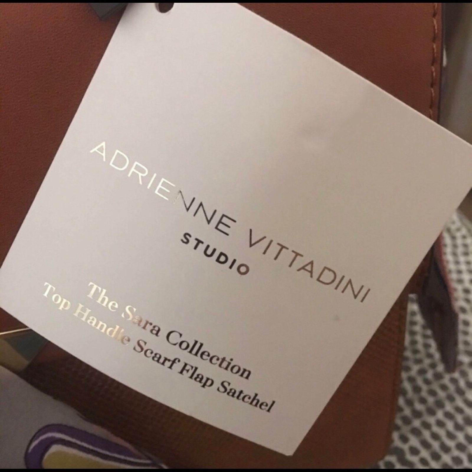 Other Adrienne Vittadini Sara Scarf Satchel Cognac NWT Size ONE SIZE - 4 Thumbnail