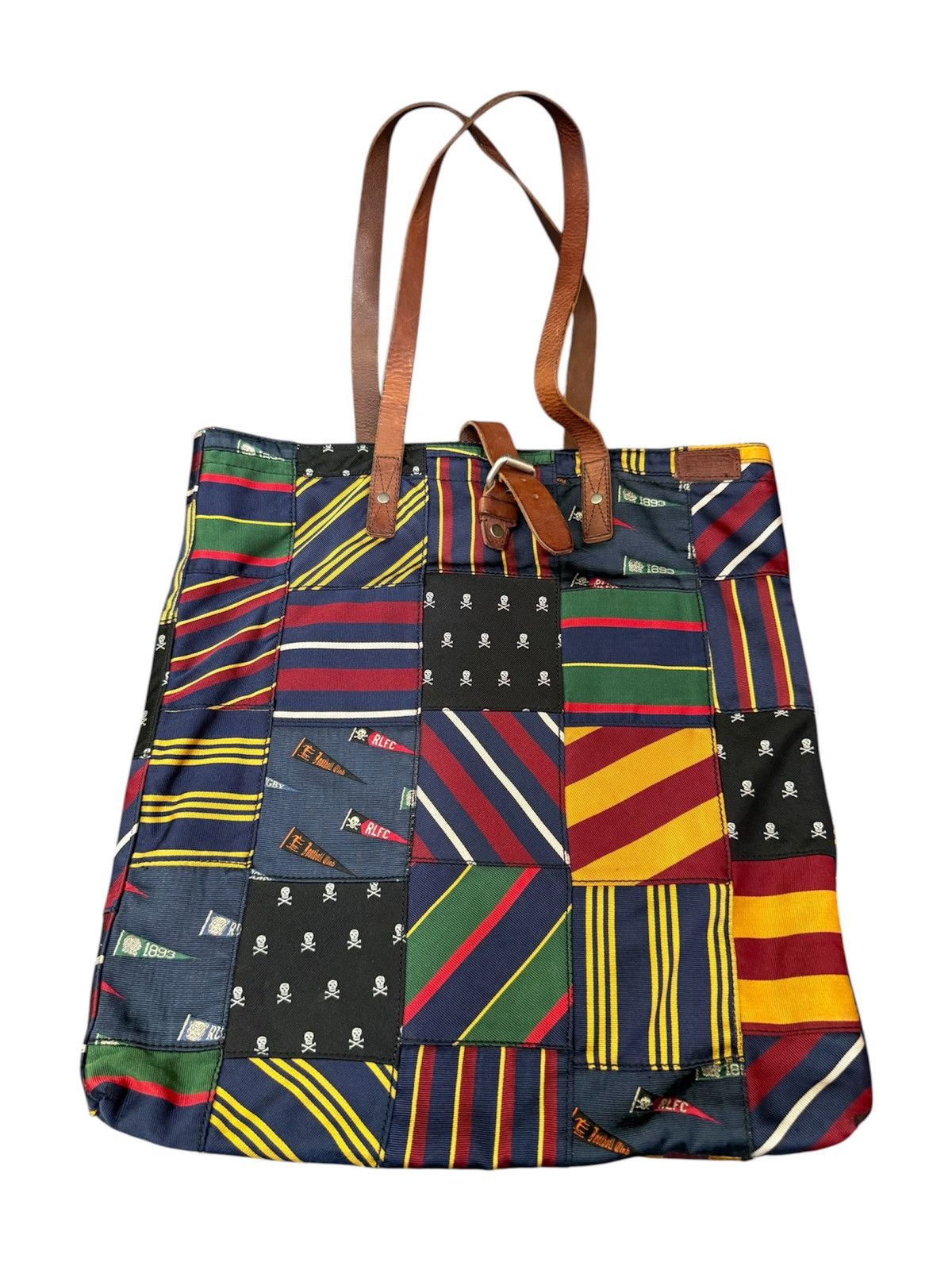 Rugby Ralph Lauren Rugby Ralph Lauren Silk Twill Patchwork Tote Bag Size ONE SIZE - 1 Thumbnail