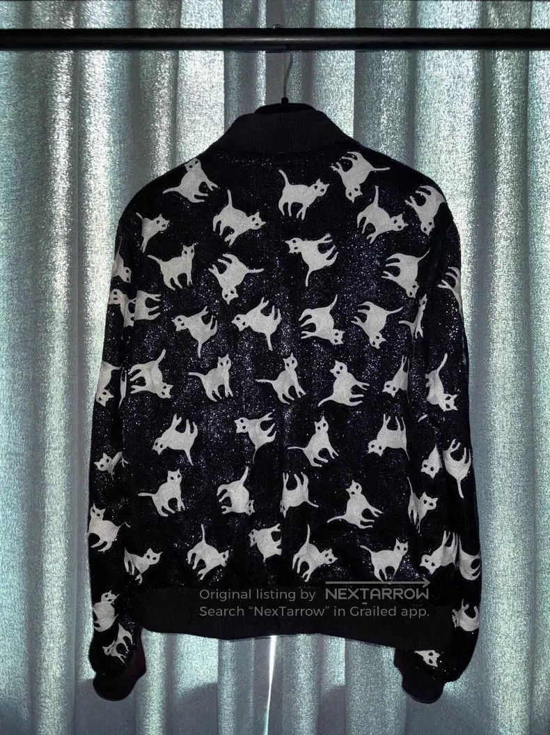 Saint Laurent Paris Saint Laurent Paris Black Glitter Cat Embroidered Jacket Size US M / EU 48-50 / 2 - 2 Thumbnail