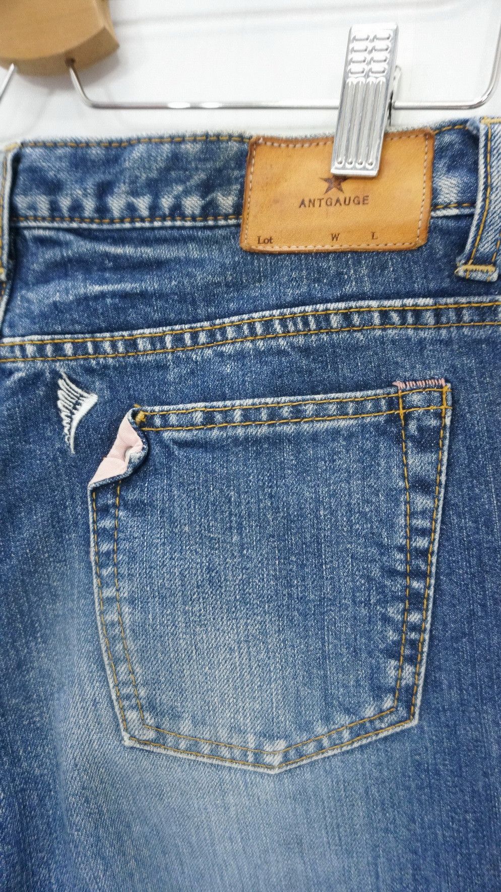 Japanese Brand ANTGAUGE Patchwork Lowrise Blue Jeans Size US 28 / EU 44 - 5 Thumbnail
