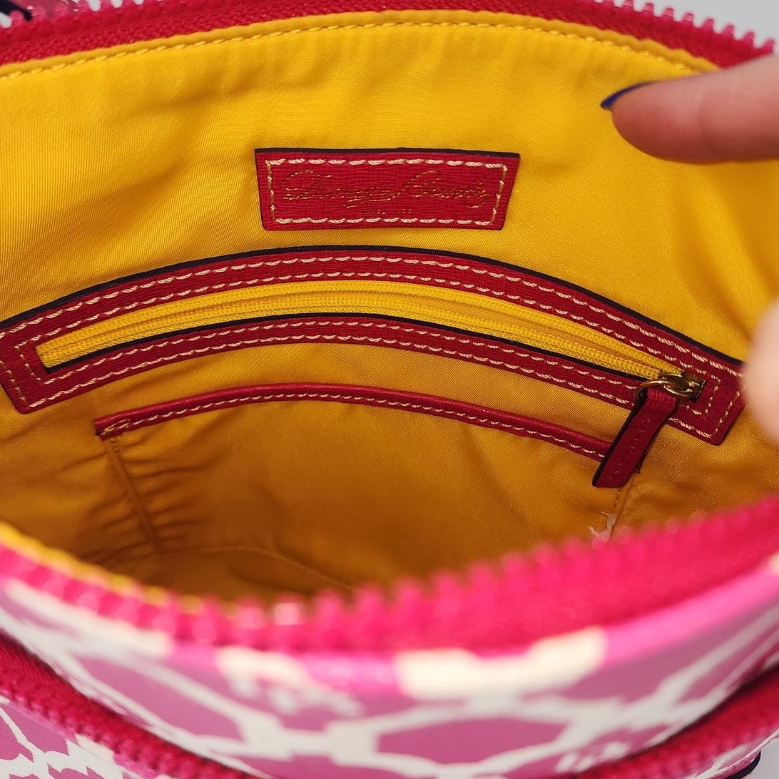 Dooney & Bourke Dooney & Bourke Pink & White Geo Print Canvas Crossbody Size ONE SIZE - 13 Thumbnail