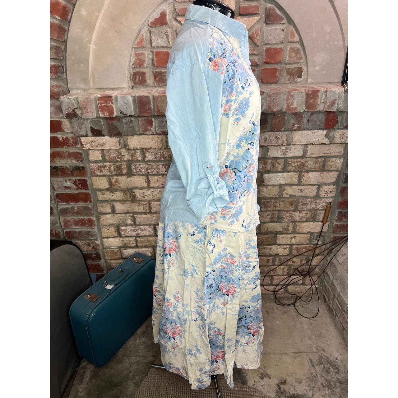 Vintage suit skirt blazer top swing skirt floral blue pink white Size 34" / US 12 / IT 48 - 11 Thumbnail
