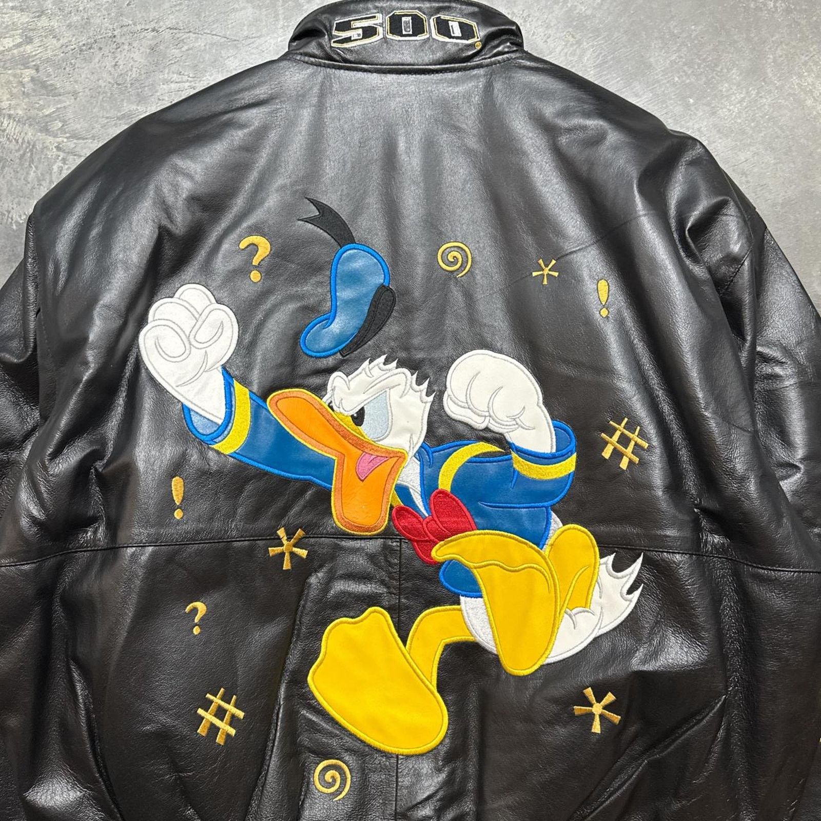 Disney × Vintage Vintage JH Design Donald Duck NASCAR Disney Leather Jacket Size US XL / EU 56 / 4 - 2 Thumbnail