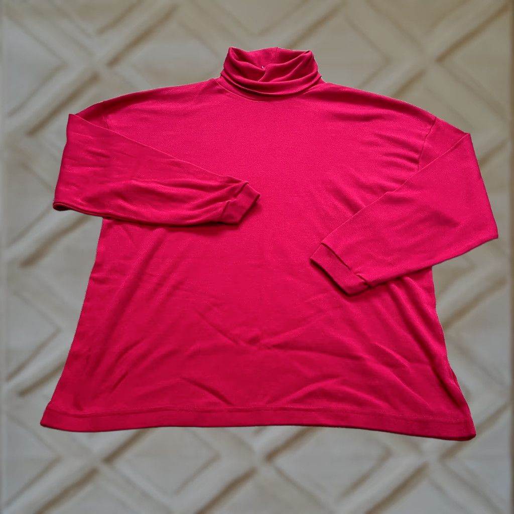 Pinko Venezia Shirt Womens 2X Pink Turtleneck Long Sleeve Vintage Soft Ladies Top Size XXL / US 16-18 / IT 52-54 - 1 Thumbnail