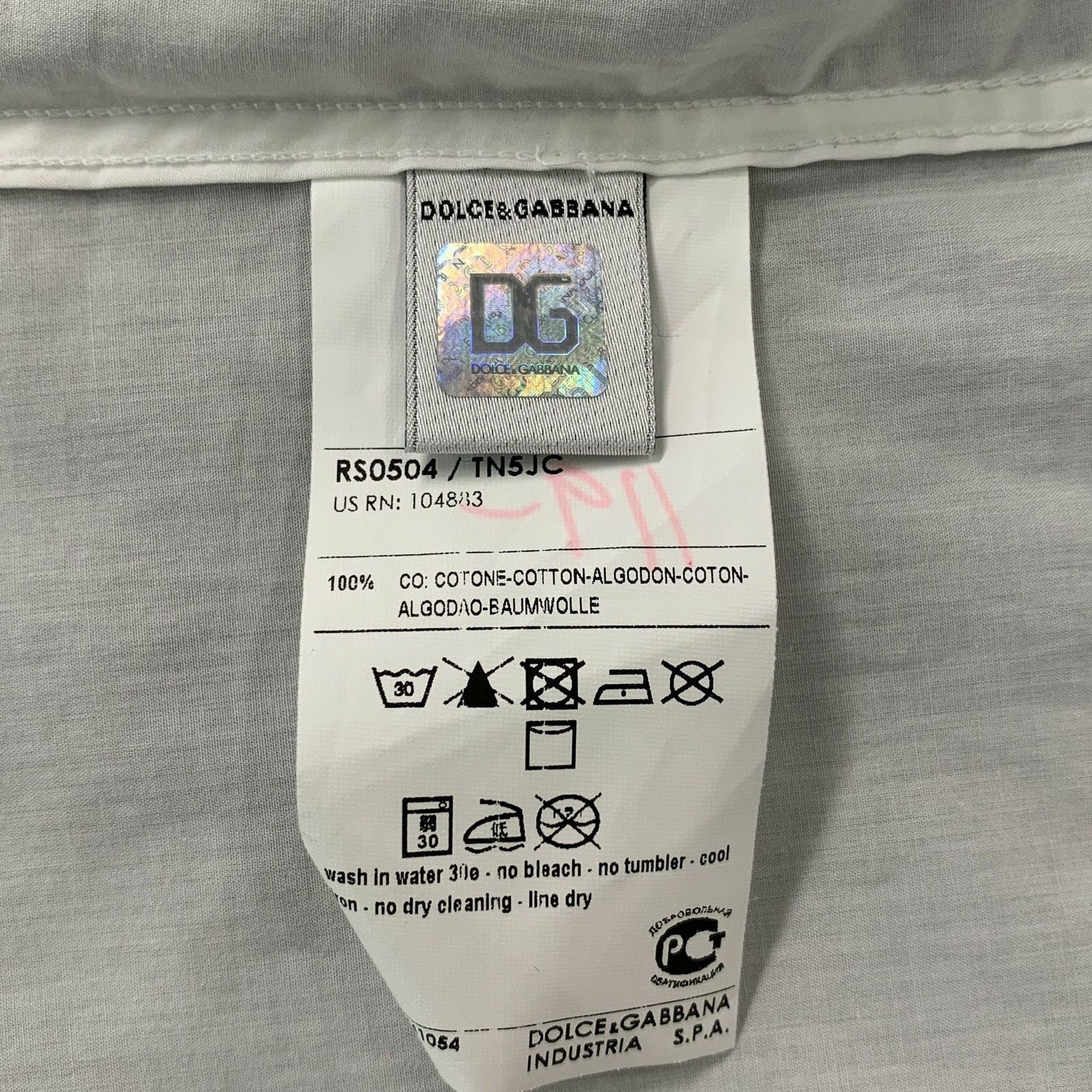 Dolce & Gabbana Size S White Solid Cotton Patch Pockets Long Sleeve Shirt Size US S / EU 44-46 / 1 - 4 Thumbnail