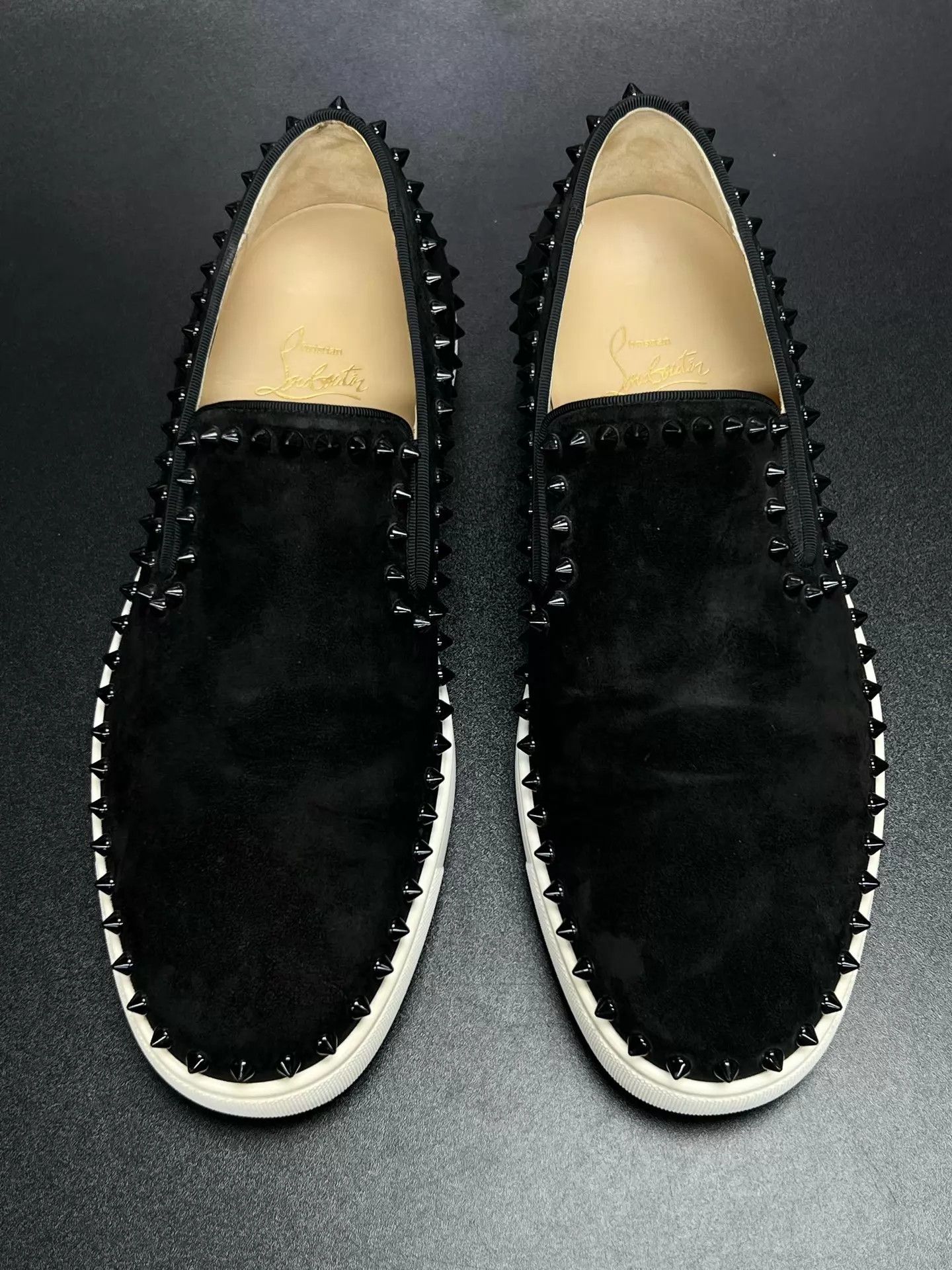 Christian Louboutin CL Pik Boat Studded Slip-On 41.5 Size US 8.5 / EU 41-42 - 3 Thumbnail