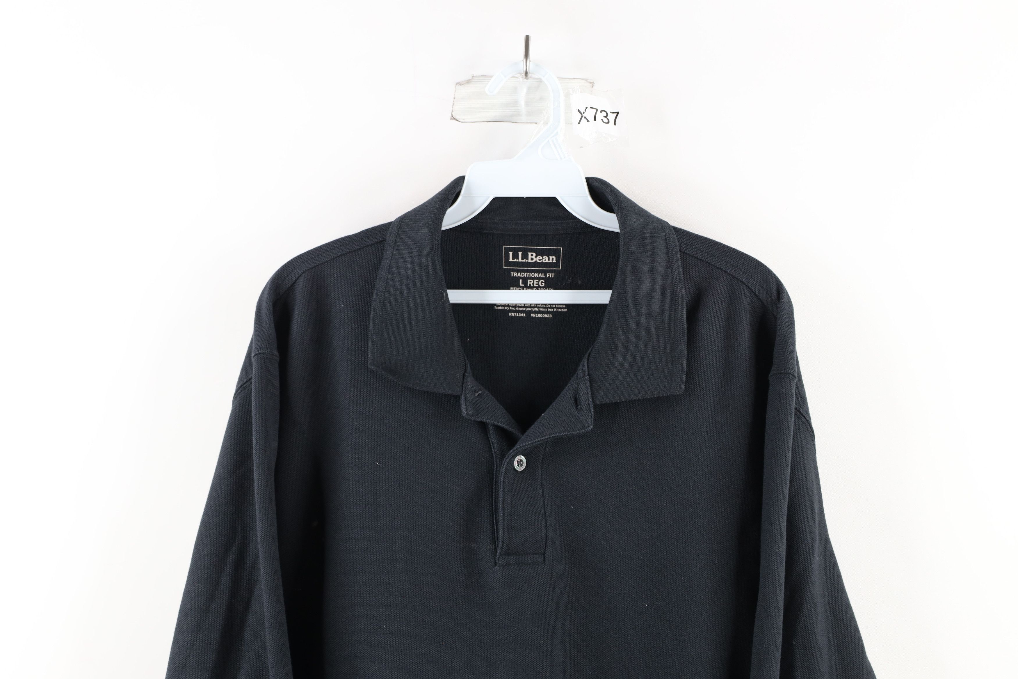 L.L. Bean × Vintage Vintage LL Bean Blank Long Sleeve Rugby Polo Shirt Black Size US L / EU 52-54 / 3 - 2 Thumbnail