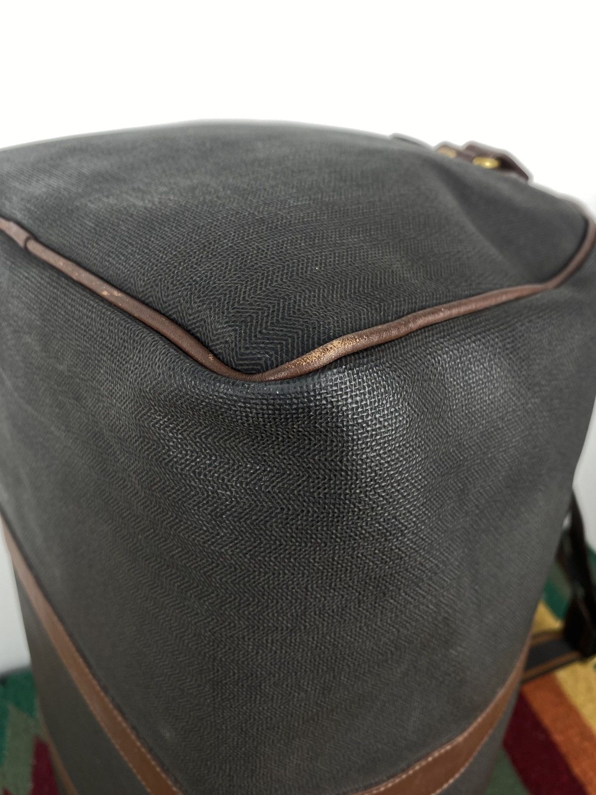 Alfred Dunhill Alfred Dunhill Brown PVC Leather Trim Boston Bag Size ONE SIZE - 11 Thumbnail