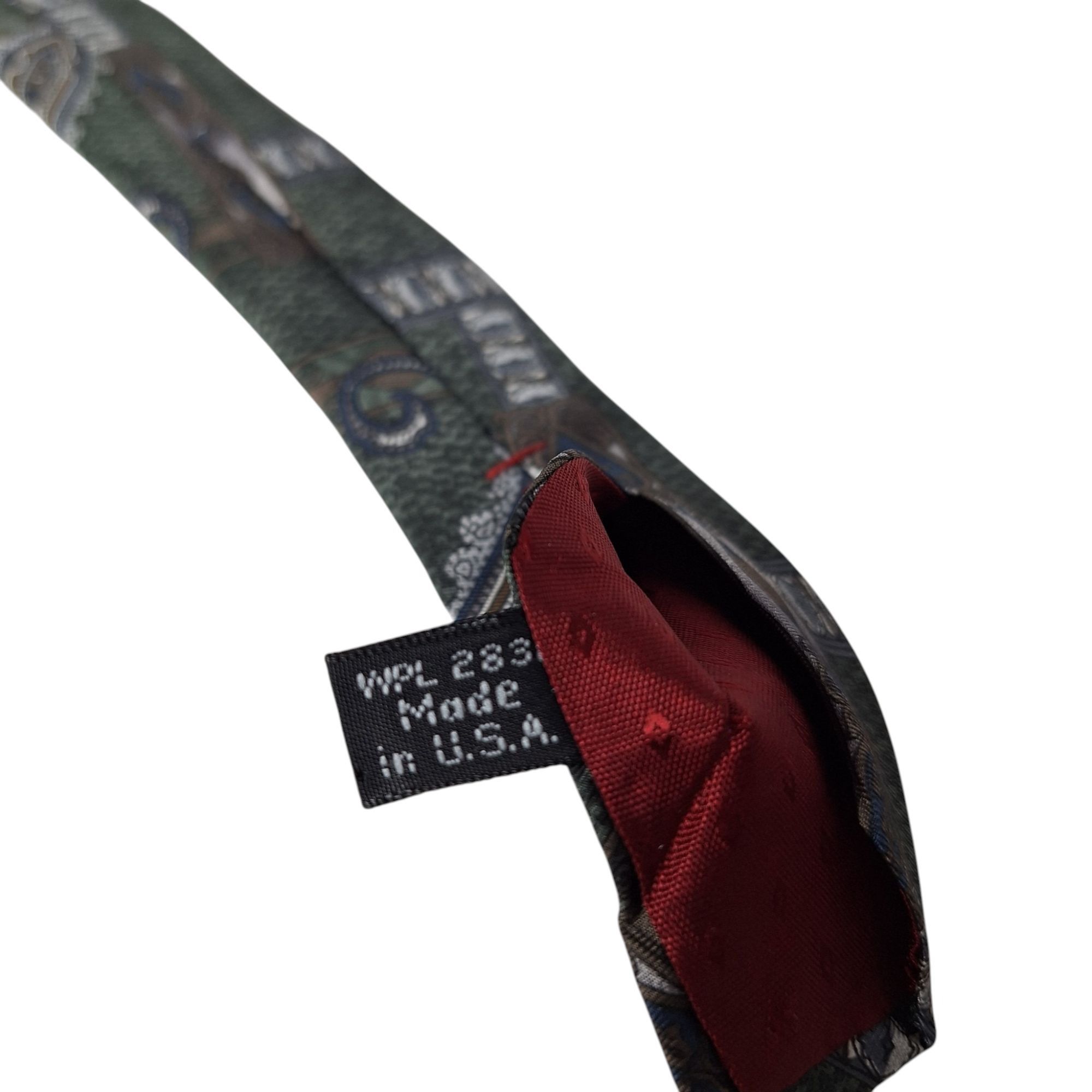Van Heusen 417 by Van Heusen Silk Tie Paisley Geometric Floral Green Bl Size ONE SIZE - 8 Thumbnail