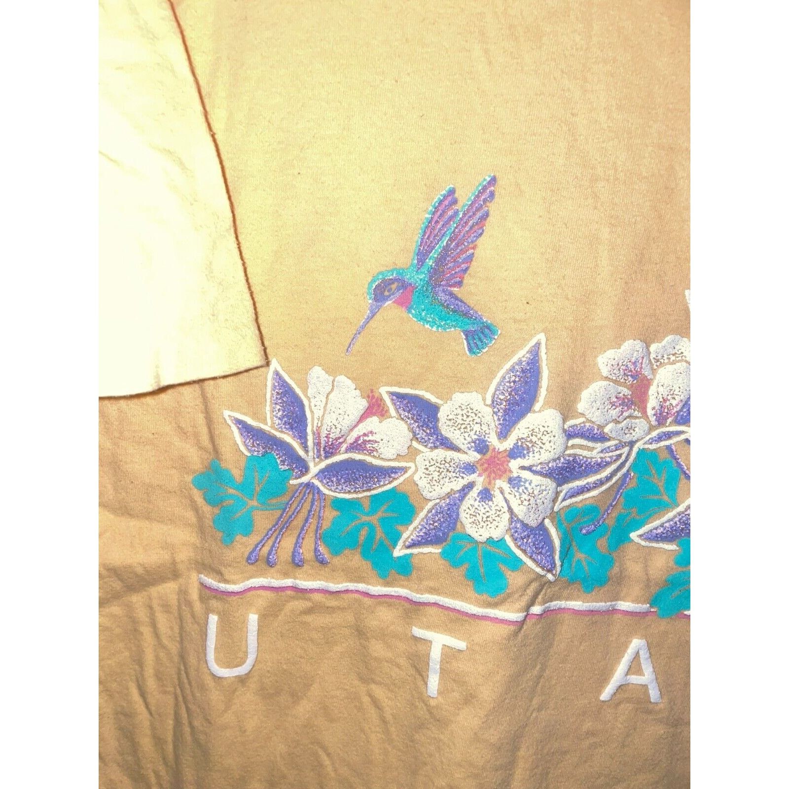 Vintage Vintage Test Print Shirt 90s Utah Wyoming Yellow Tee VTG L Size US L / EU 52-54 / 3 - 2 Thumbnail