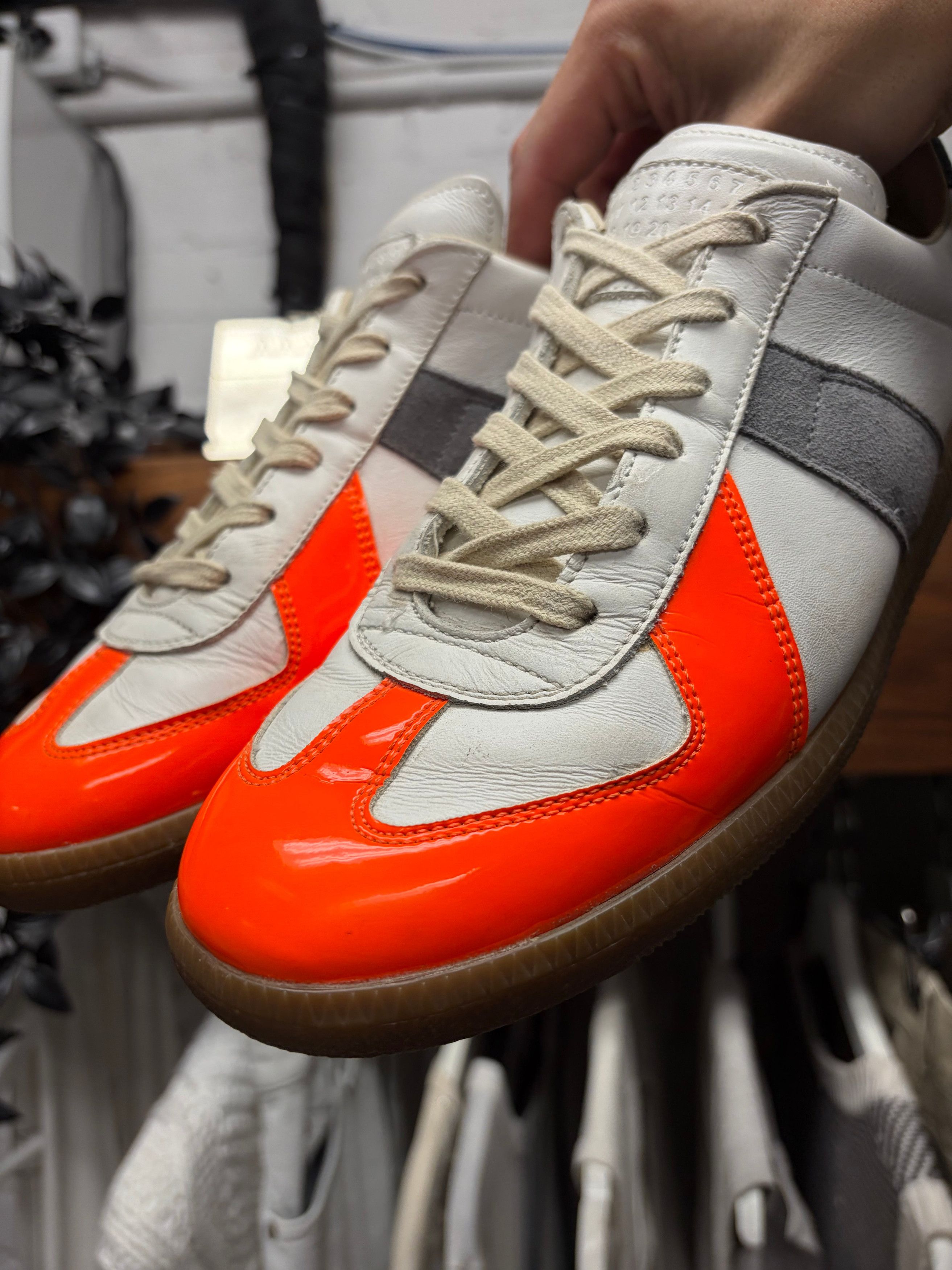 Maison Margiela Maison Margiela ‘G.A.T.’ Patent Leather Toebox Low Top Sneakers Size US 8 / EU 41 - 3 Thumbnail