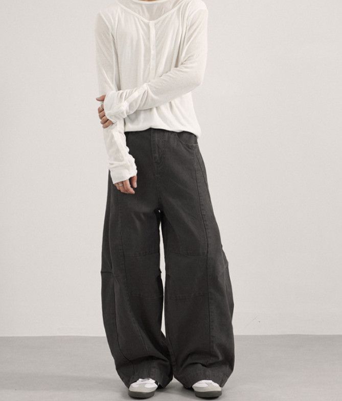 Japanese Brand Retro Cleanfit Men's Loose Straight Leg Curved Jeans Size US 32 / EU 48 - 1 Thumbnail