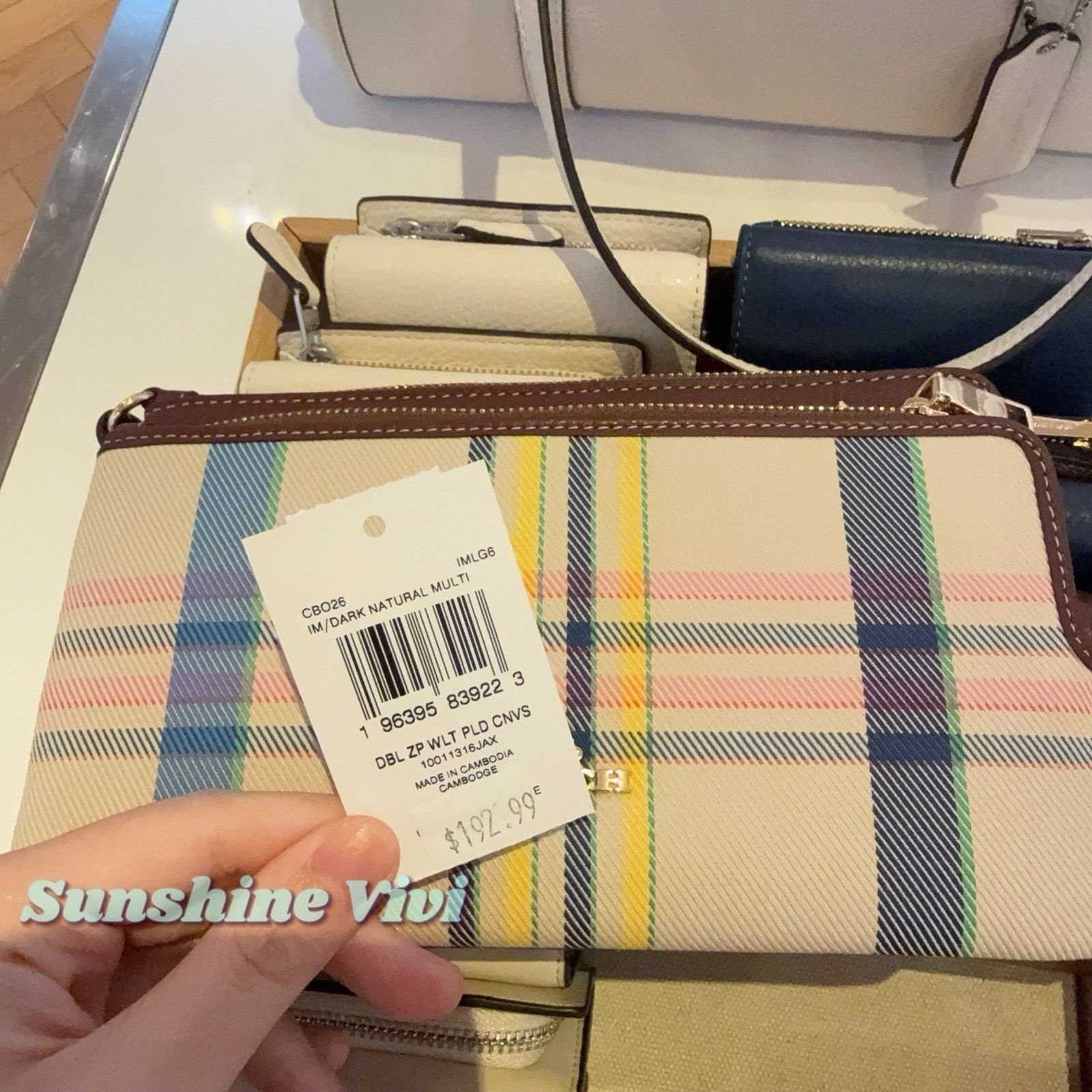 Coach NWT Coach Double Zip Wallet Wristlet CBO26 DARK NATURAL Size ONE SIZE - 6 Thumbnail
