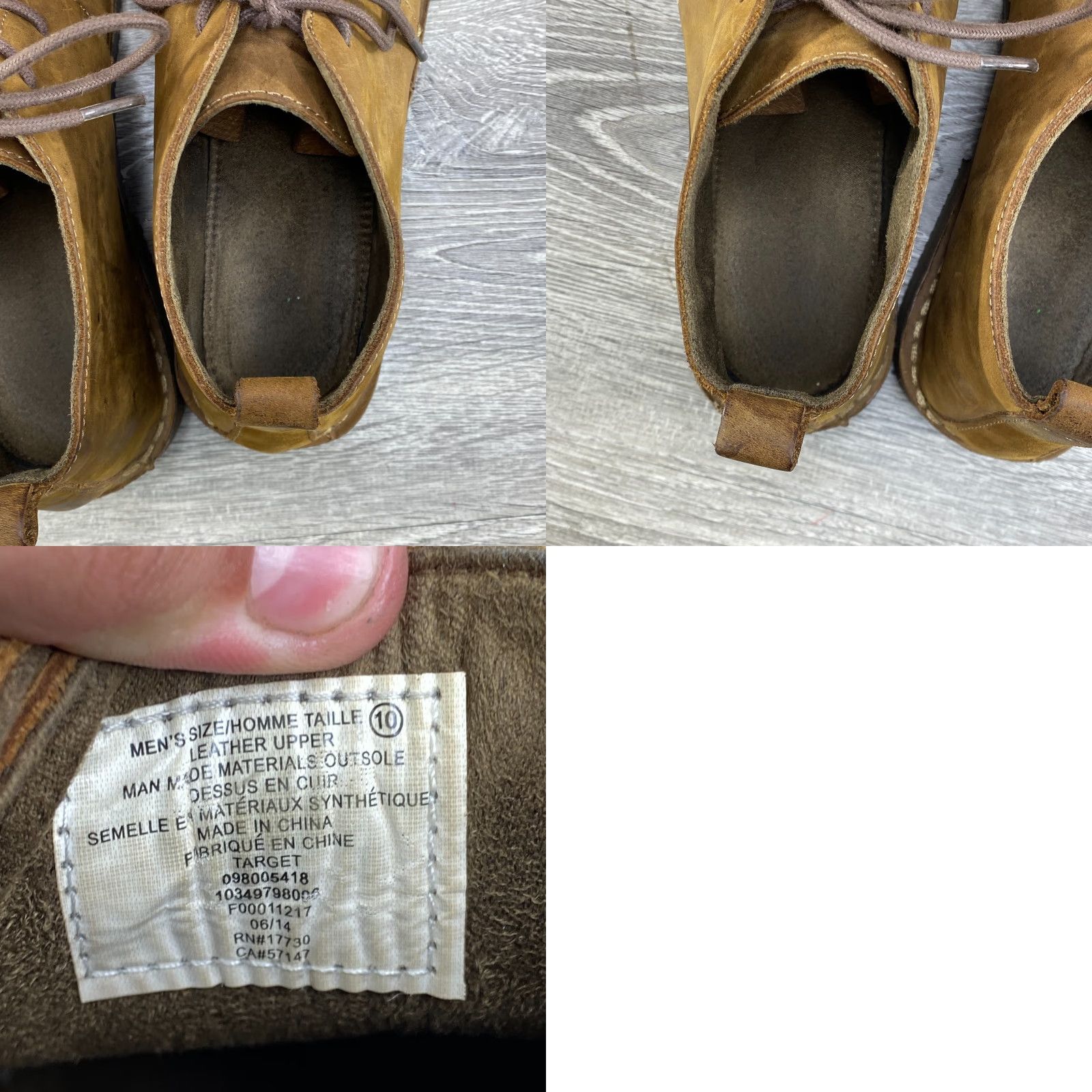 Merona MERONA Mens 10 Brown Nubuck Leather Chukka Dress Ankle Boots 2 Eyelet Lace Up Size US 10 / EU 43 - 8 Thumbnail