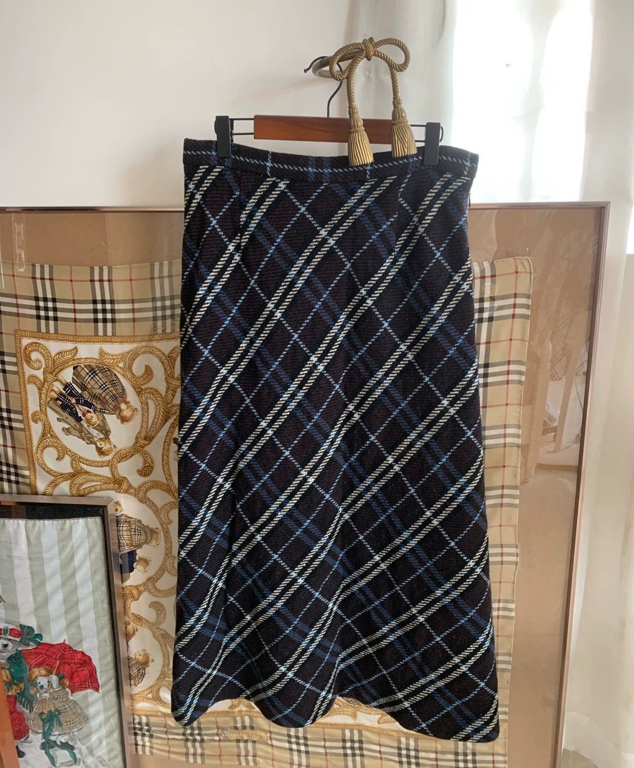 Burberry Vintage Check Wool Long Skirt - dmc