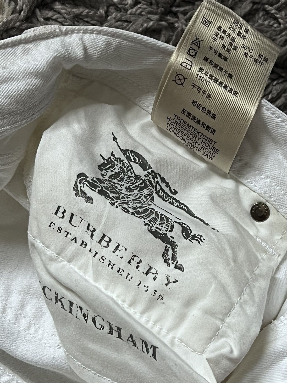 Burberry Burberry Brit Women’s Buckingham Skinny Leg Size 26 White Size 26" / US 2 / IT 38 - 8 Thumbnail